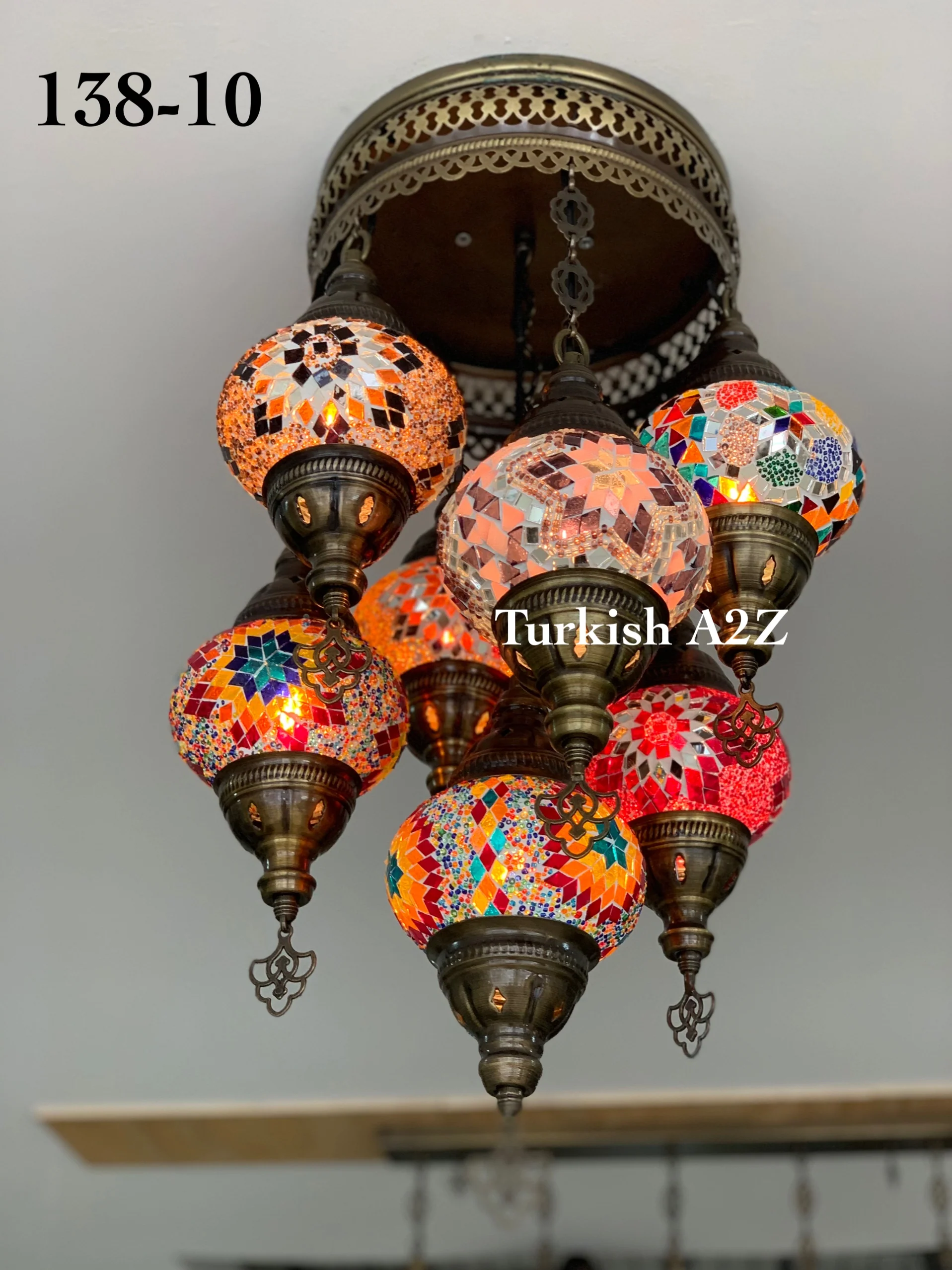 7 - BALL SULTAN CHANDELIER (Medium globe) , Short Chandelier Flush Against the ceiling - Image 19