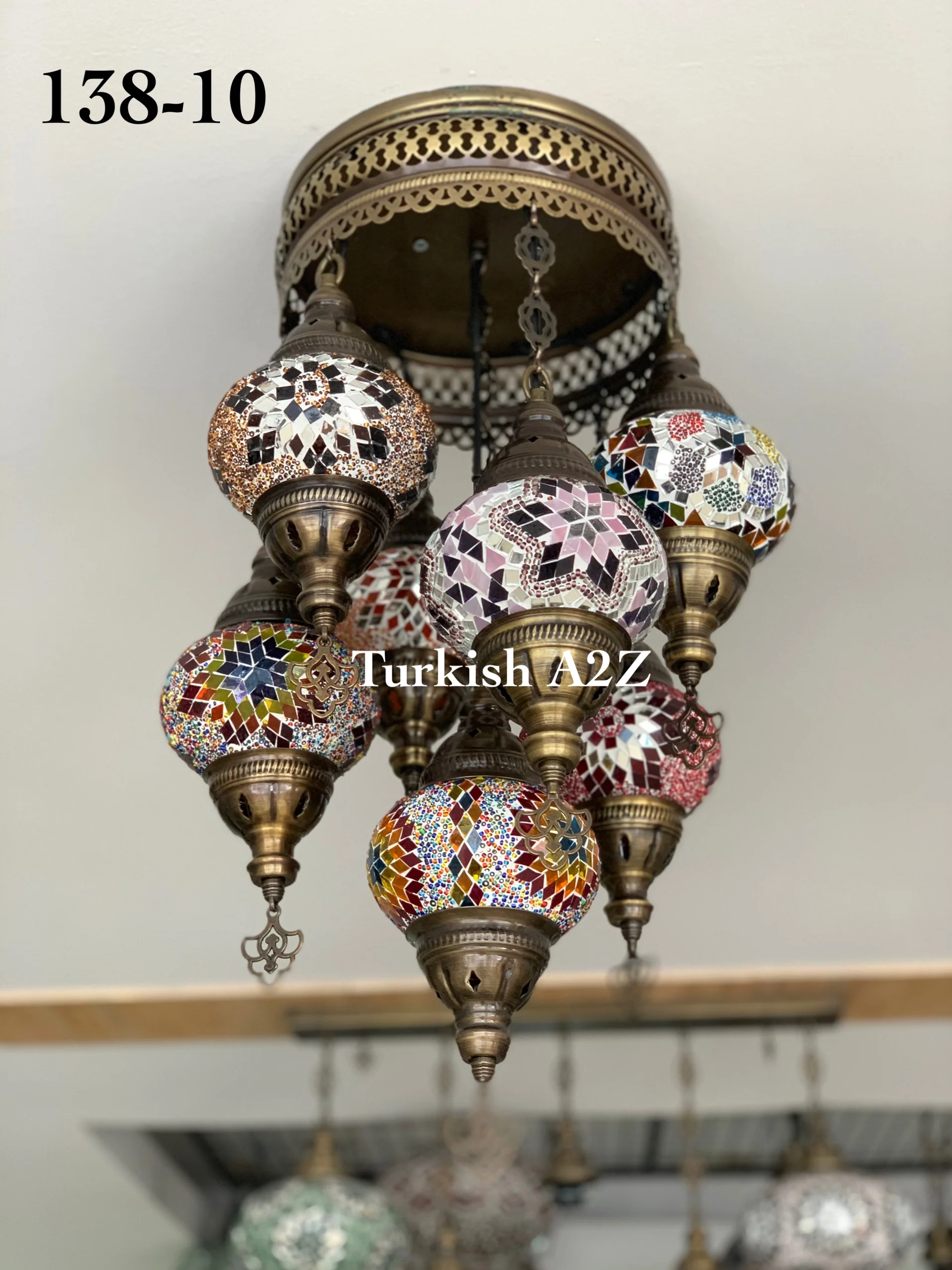 7 - BALL SULTAN CHANDELIER (Medium globe) , Short Chandelier Flush Against the ceiling - Image 20