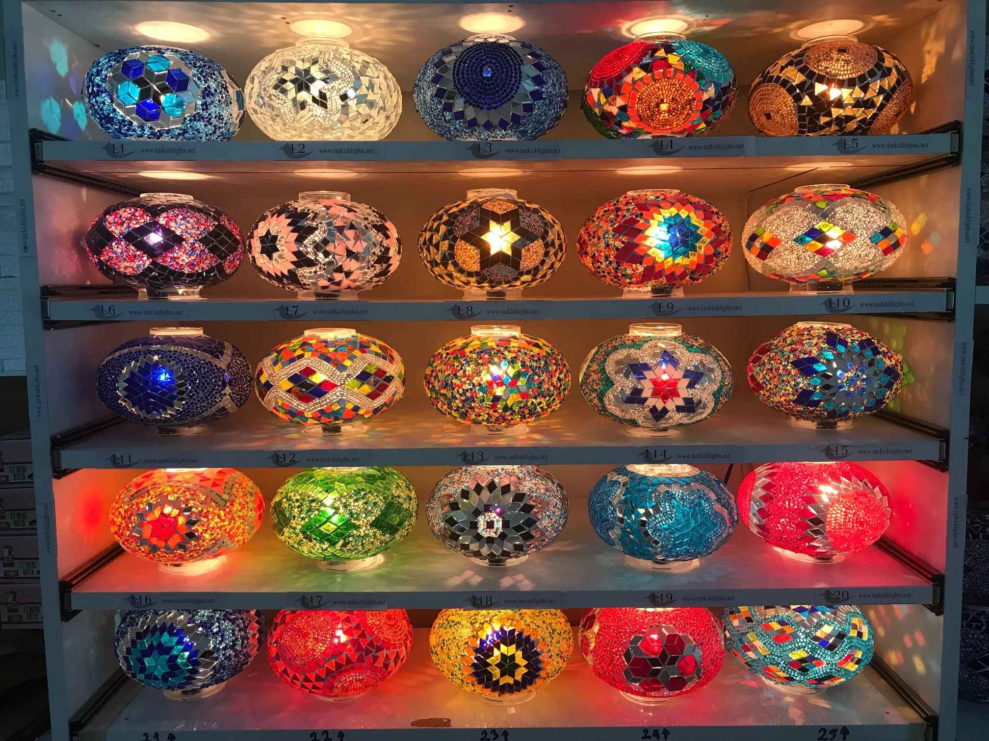 7 Ball Turkish Mosaic Chandelier - Handmade Sultan Design with Large Globes, ID: S7L-4 - Image 9