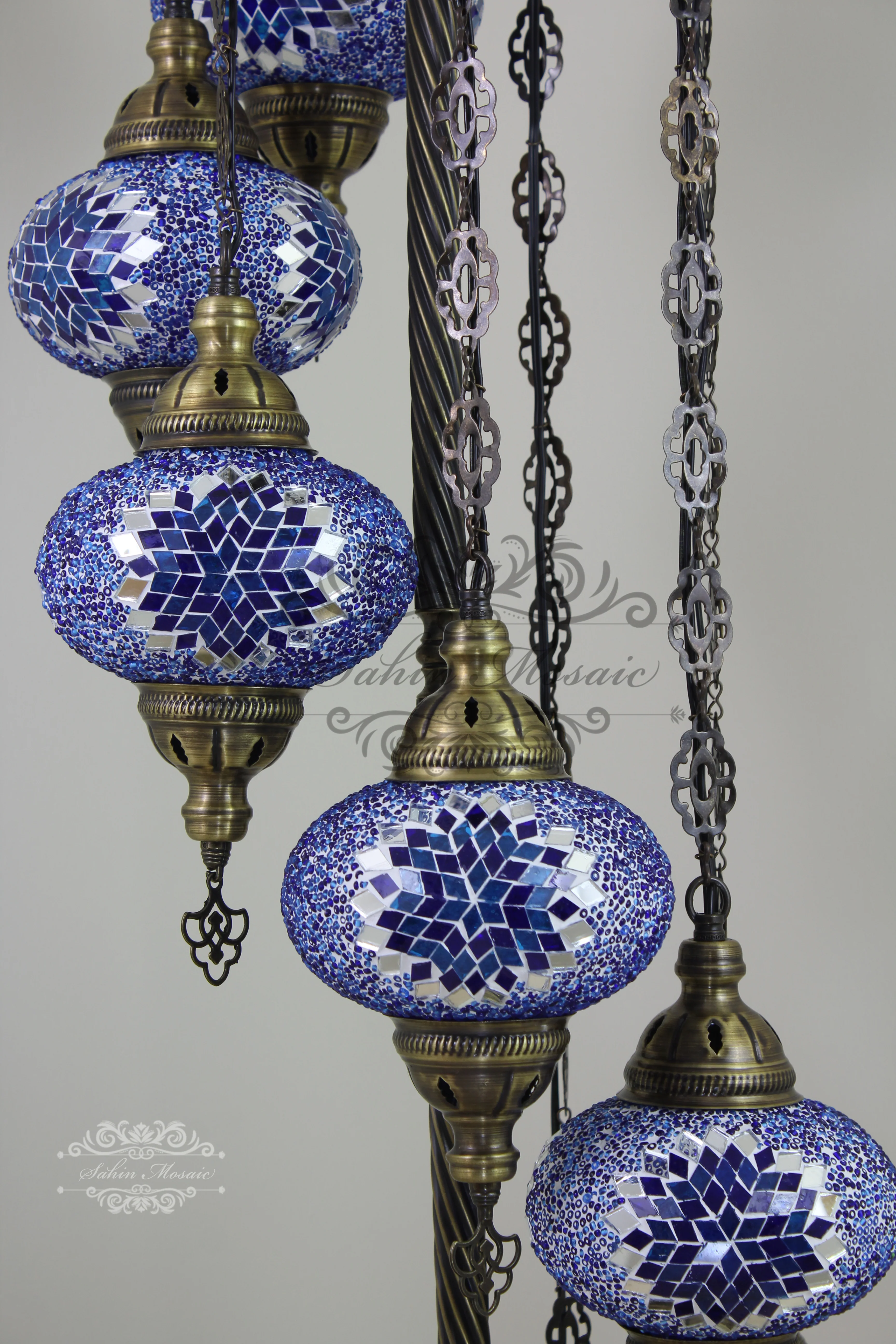 7 Globe Turkish Mosaic Floor Lamp Large Globes ID: 7FL-6 - Image 6