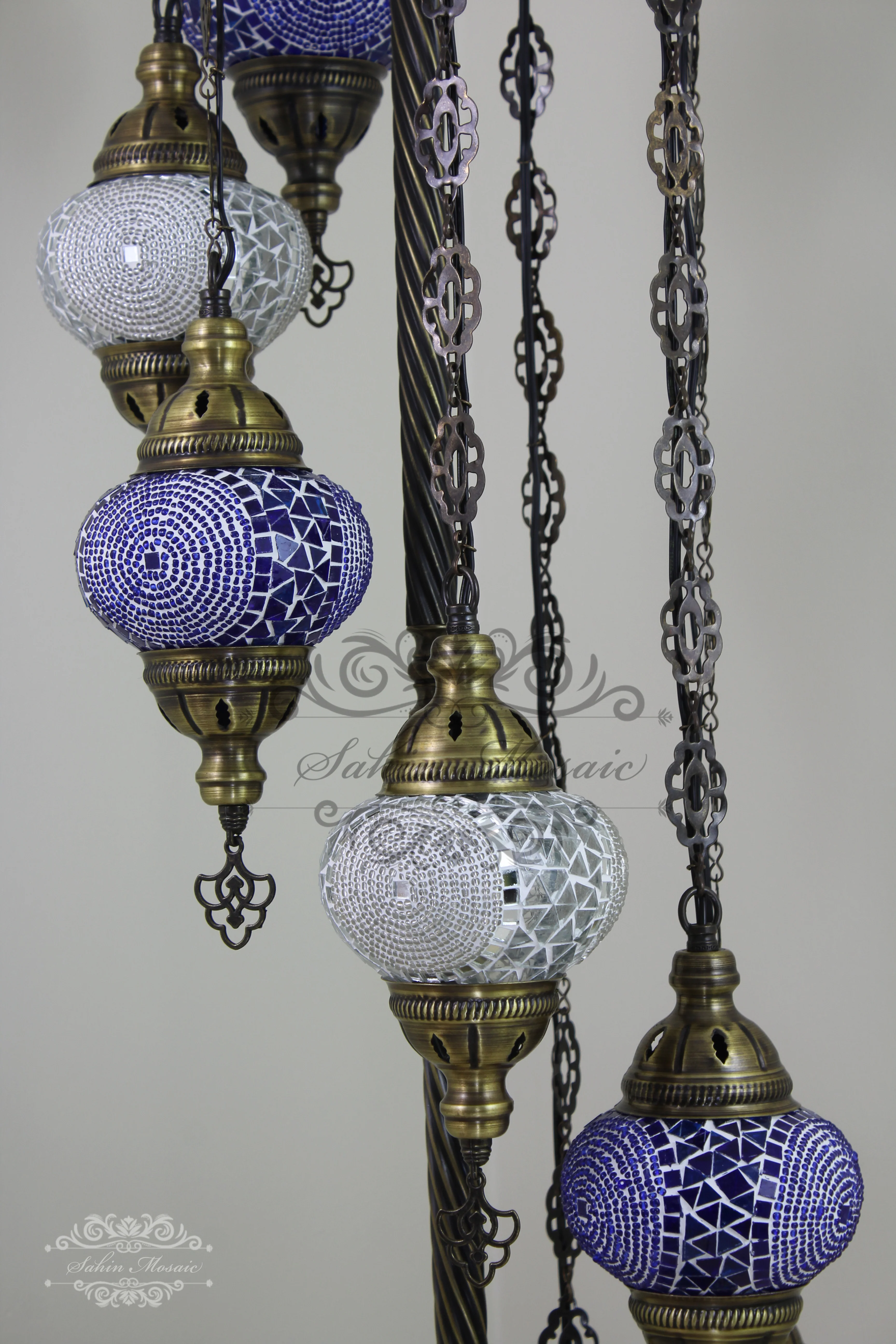 7 Globe Turkish Mosaic Floor Lamp Medium Globes ID: 7FM-6 - Image 6