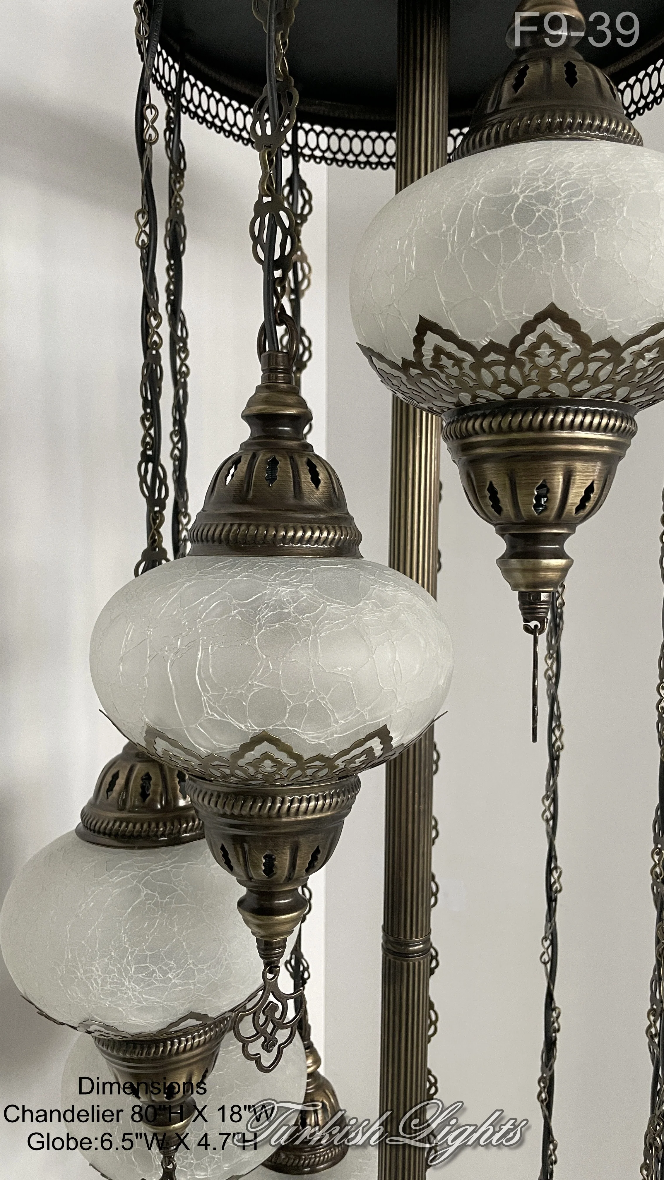 9 Globe Turkish Mosaic Floor Lamp Large Globes ID: FL9-39 - Image 4