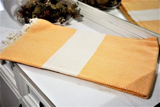 LOOMANGO, TURKISH BATH TOWEL, TURKISH PESHTEMAL, ORANGE - Image 2