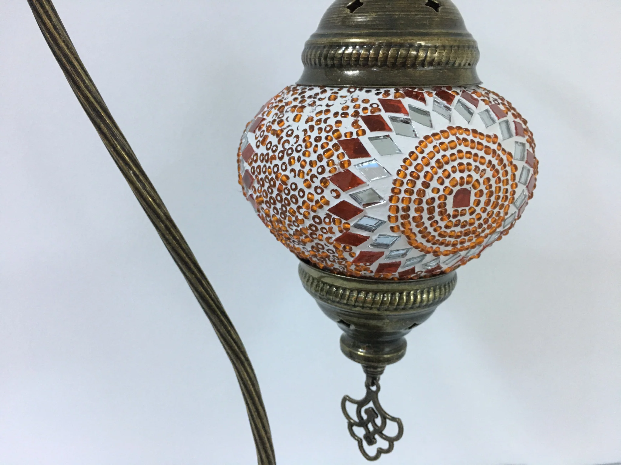 Turkish Mosaic Swan Neck Table Lamp Medium Globe ID: BM-11 - Image 5