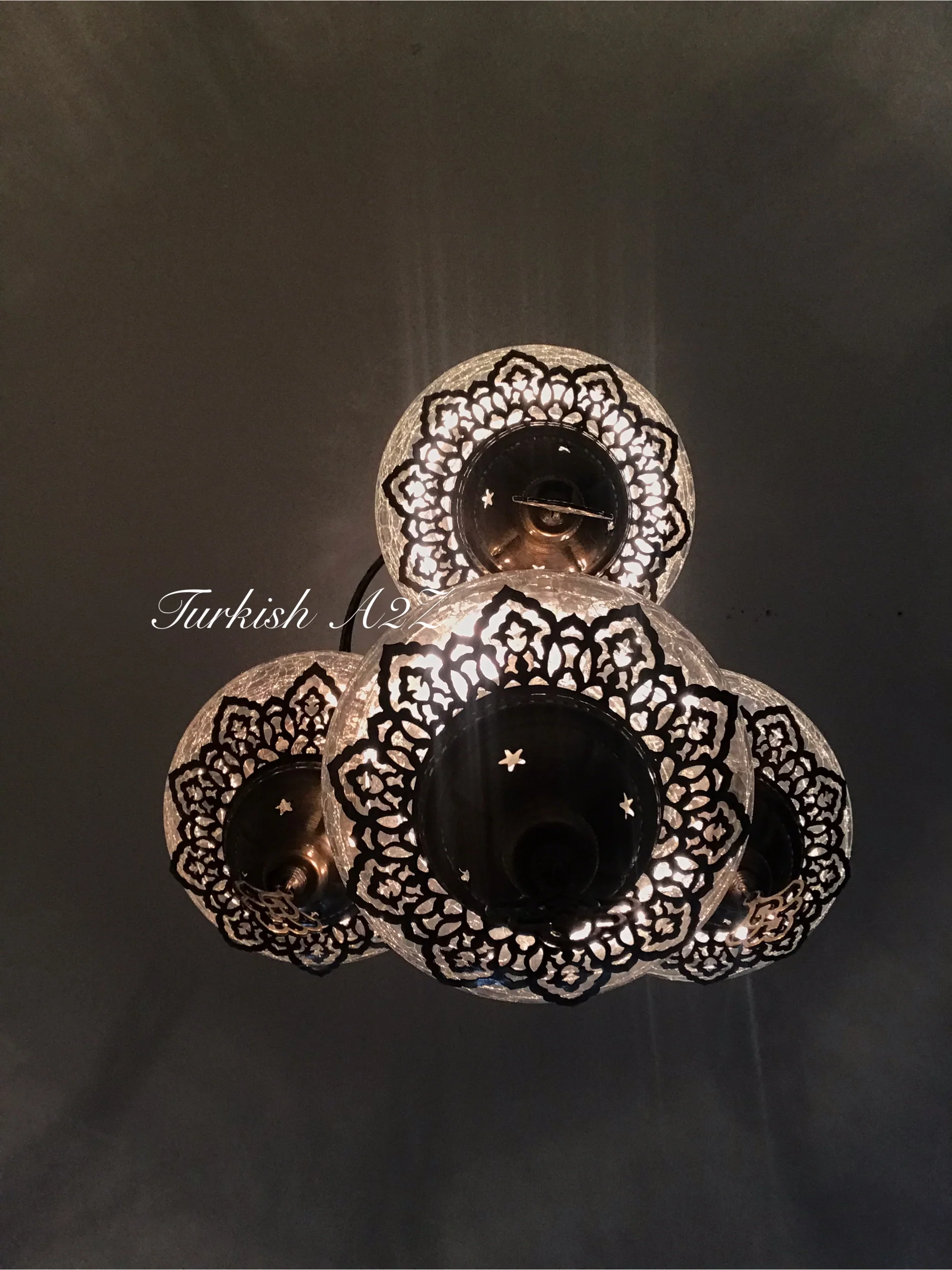 Chandelier with 4 Cracked Globes (Sultan model) , ID:148 - Image 3