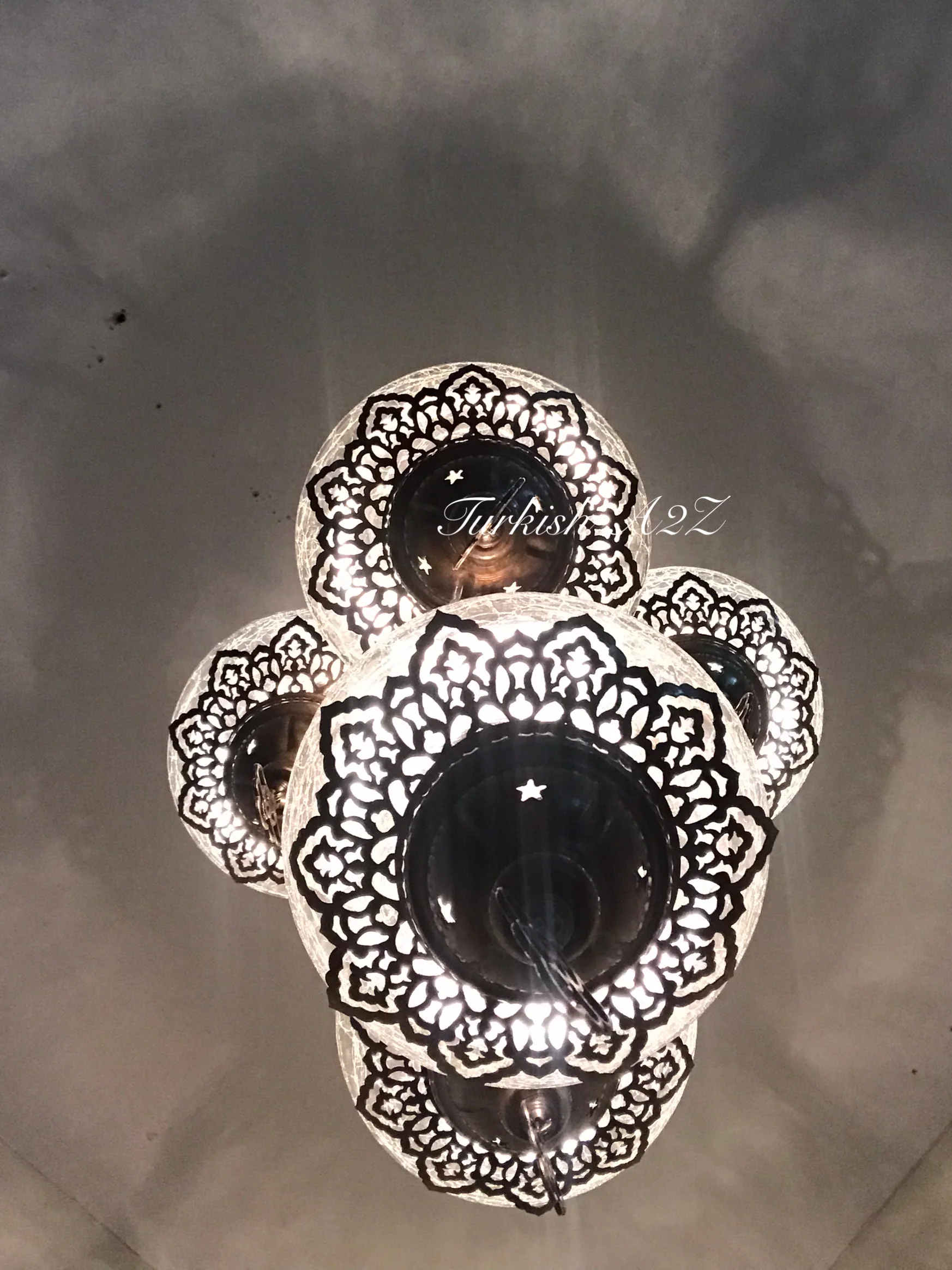 Chandelier with 5 Cracked Globes (Sultan model) , ID:148 - Image 4