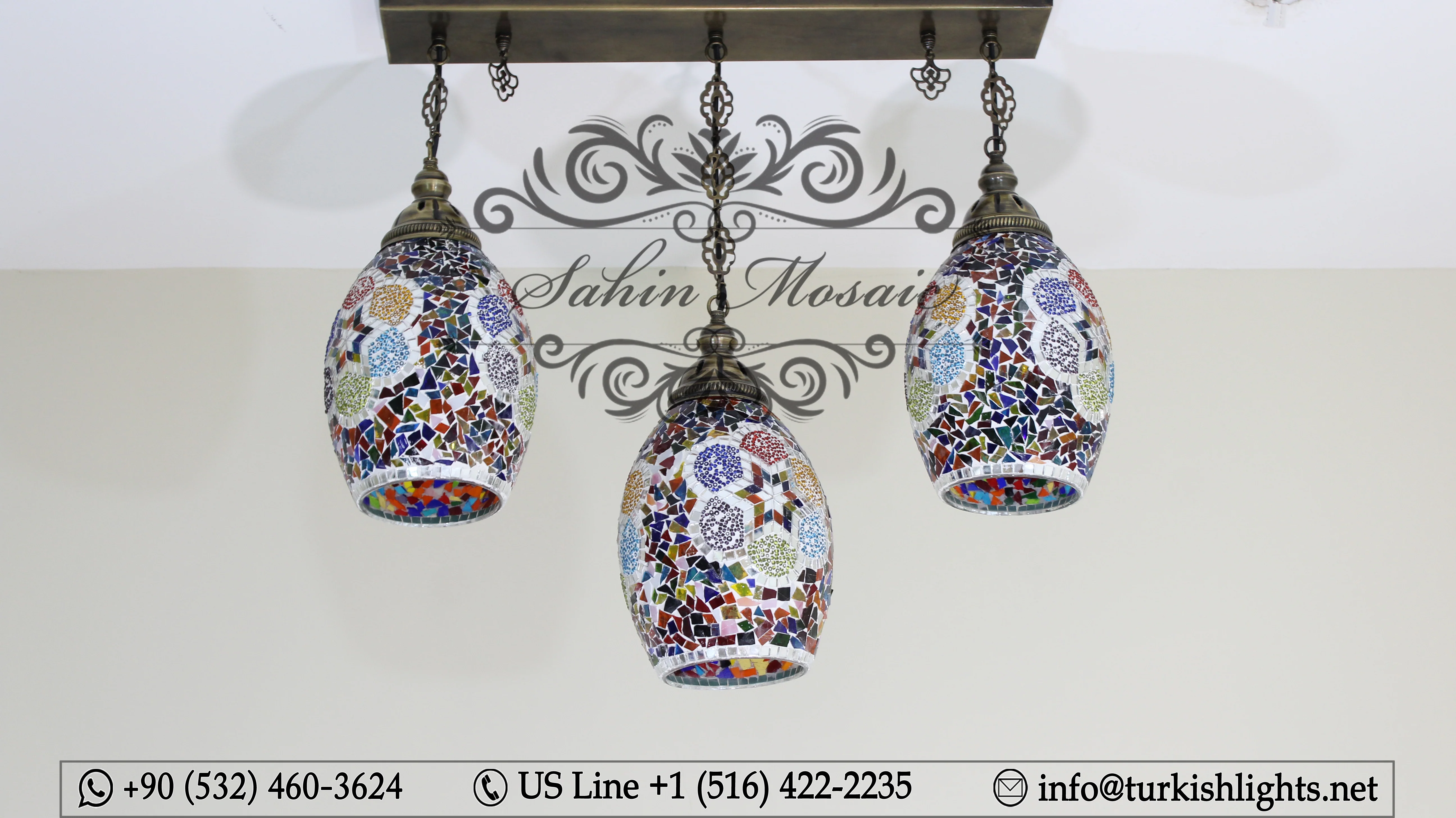 Kitchen Island Pendant With 3 Globes, ID:108 - Image 2