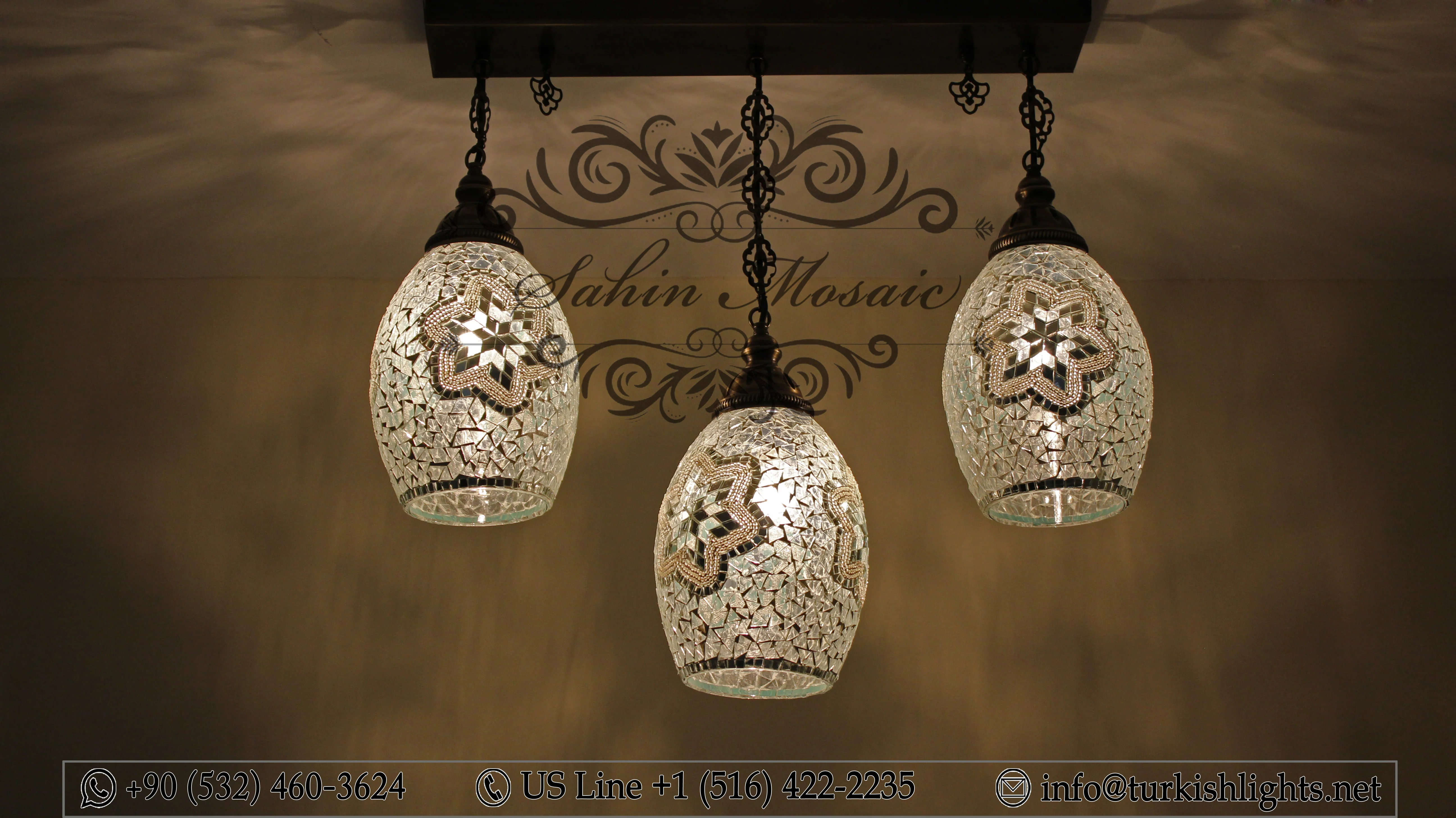 Kitchen Island Pendant With 3 Globes, ID:108 - Image 3