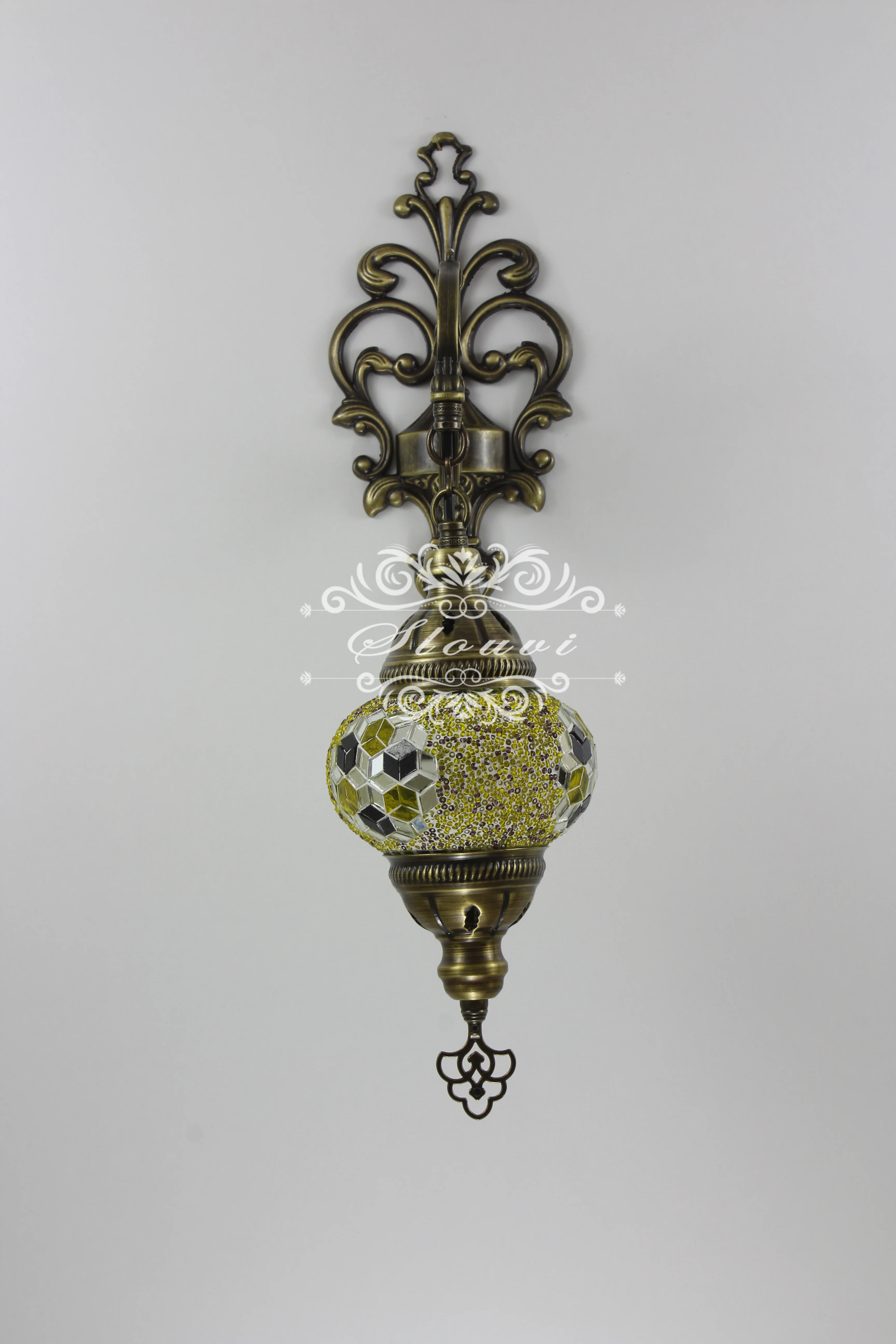 Turkish Mosaic  Wall Sconce, With Medium Globe - Image 5