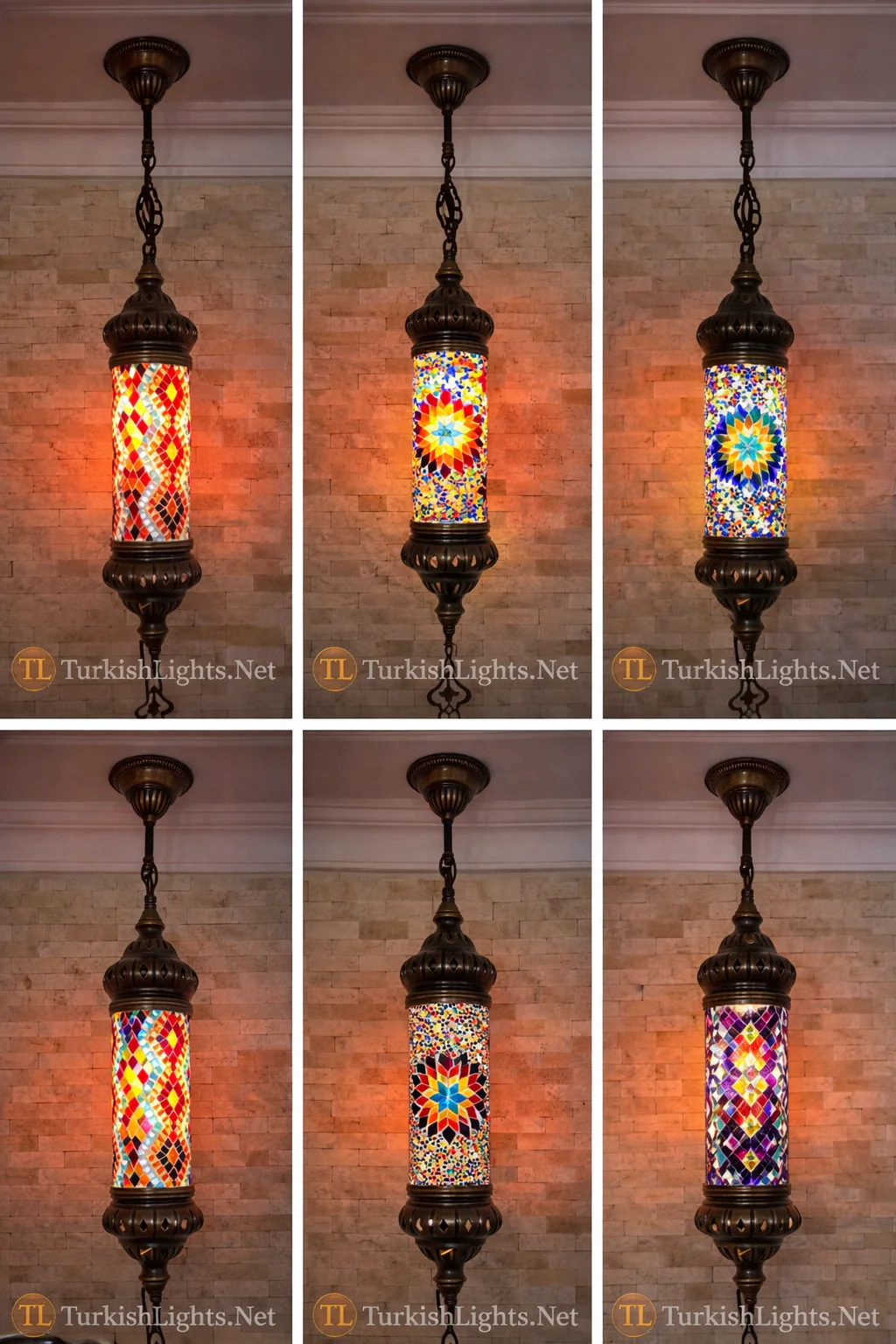 (Copy) Turkish Mosaic Cylinder Pendant Lamp - 10 Colors to Choose