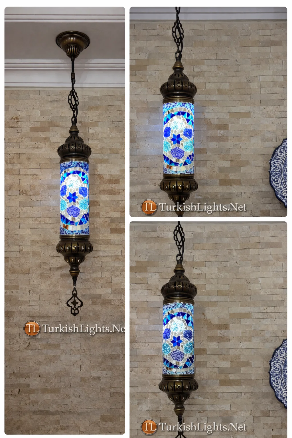 (Copy) Turkish Mosaic Cylinder Pendant Lamp - 10 Colors to Choose - Image 5