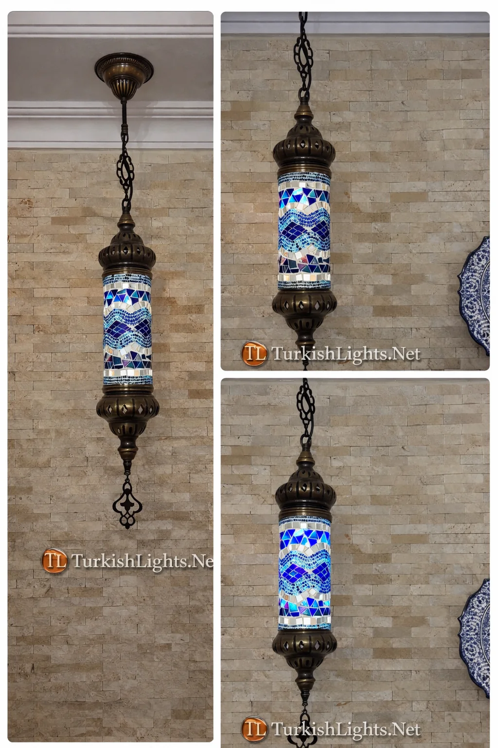 (Copy) Turkish Mosaic Cylinder Pendant Lamp - 10 Colors to Choose - Image 6