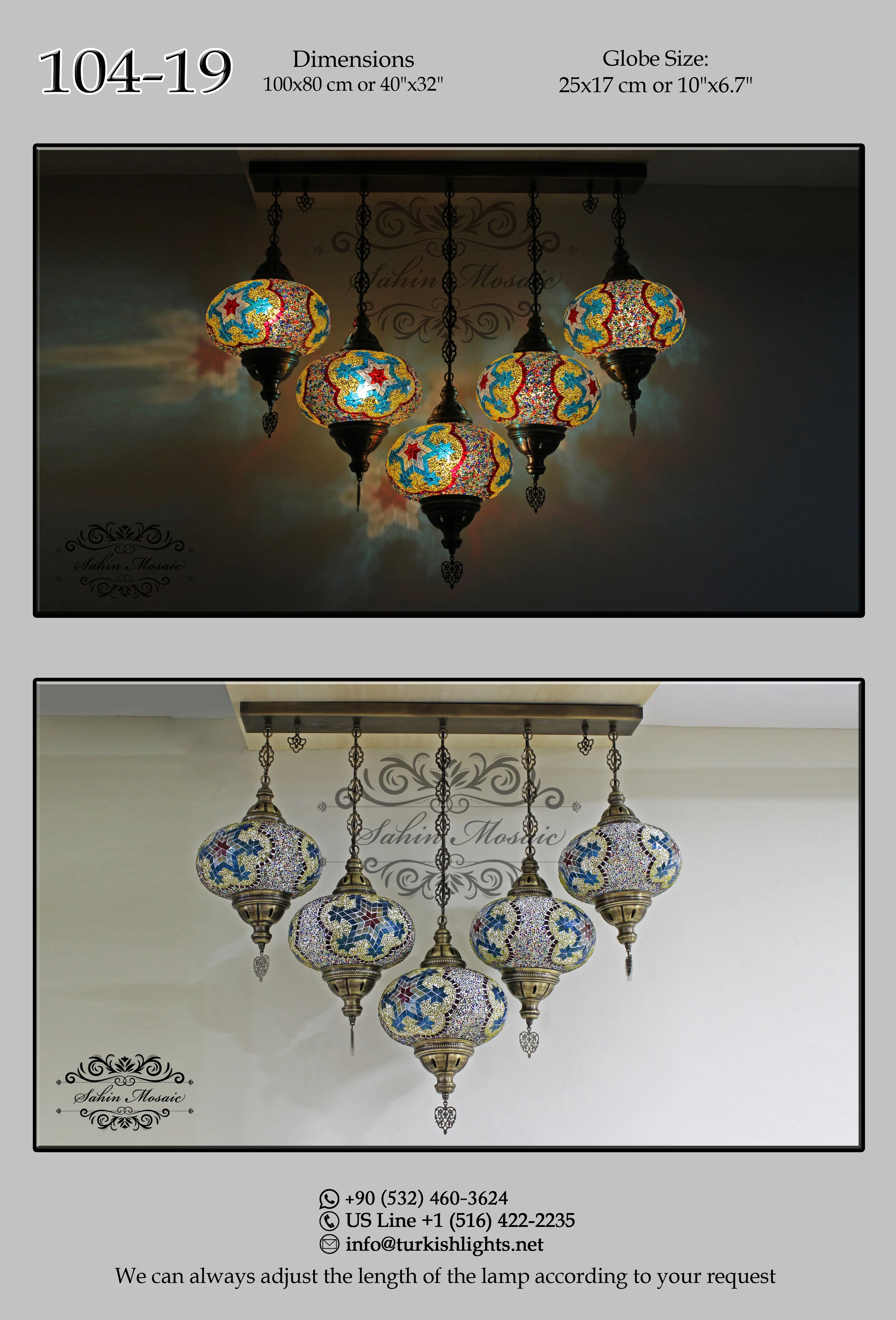 Island Pendant With 5 XL Globes 104-19