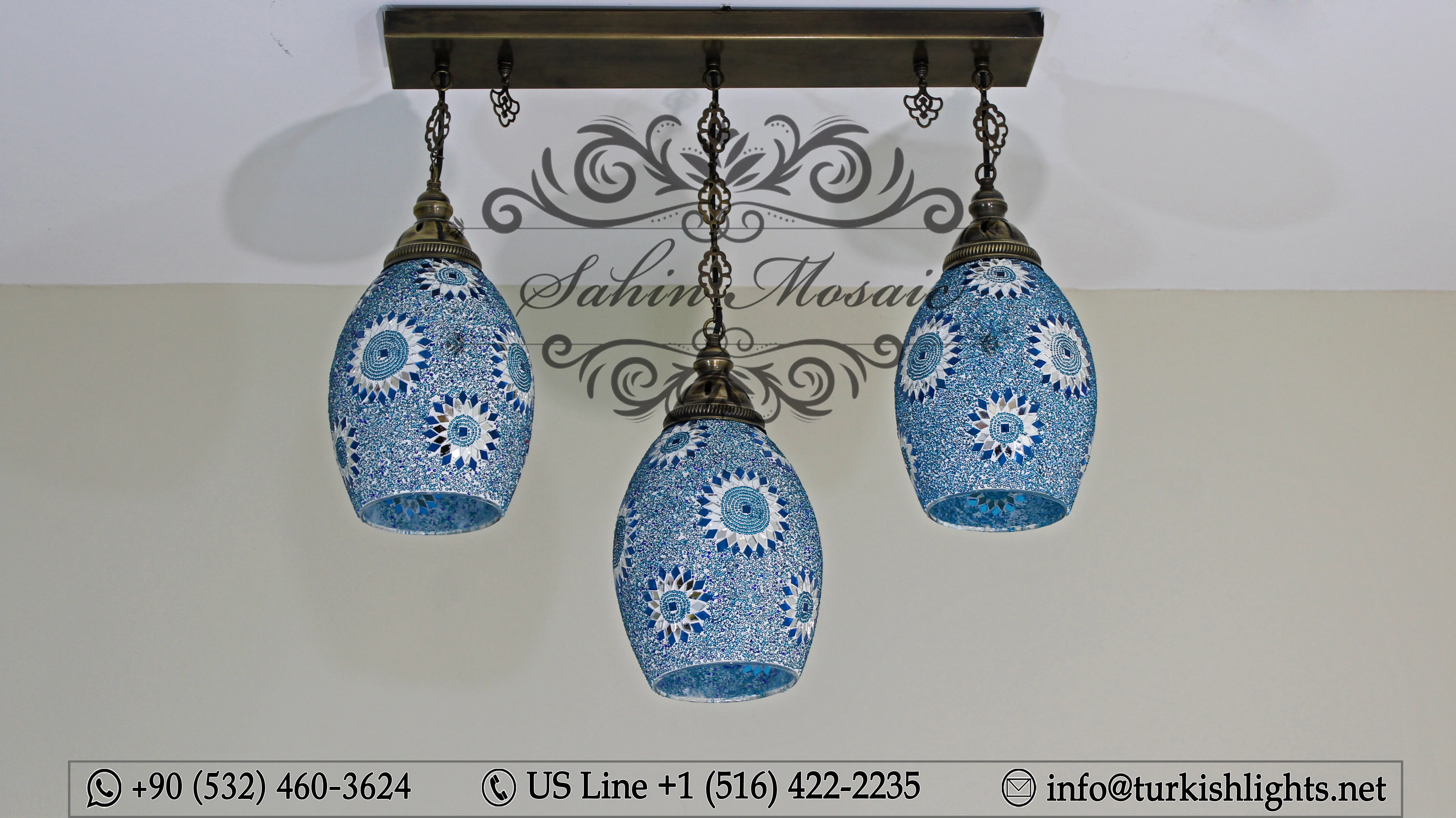 Kitchen Island Pendant With 3 Globes, ID:108 - Image 2