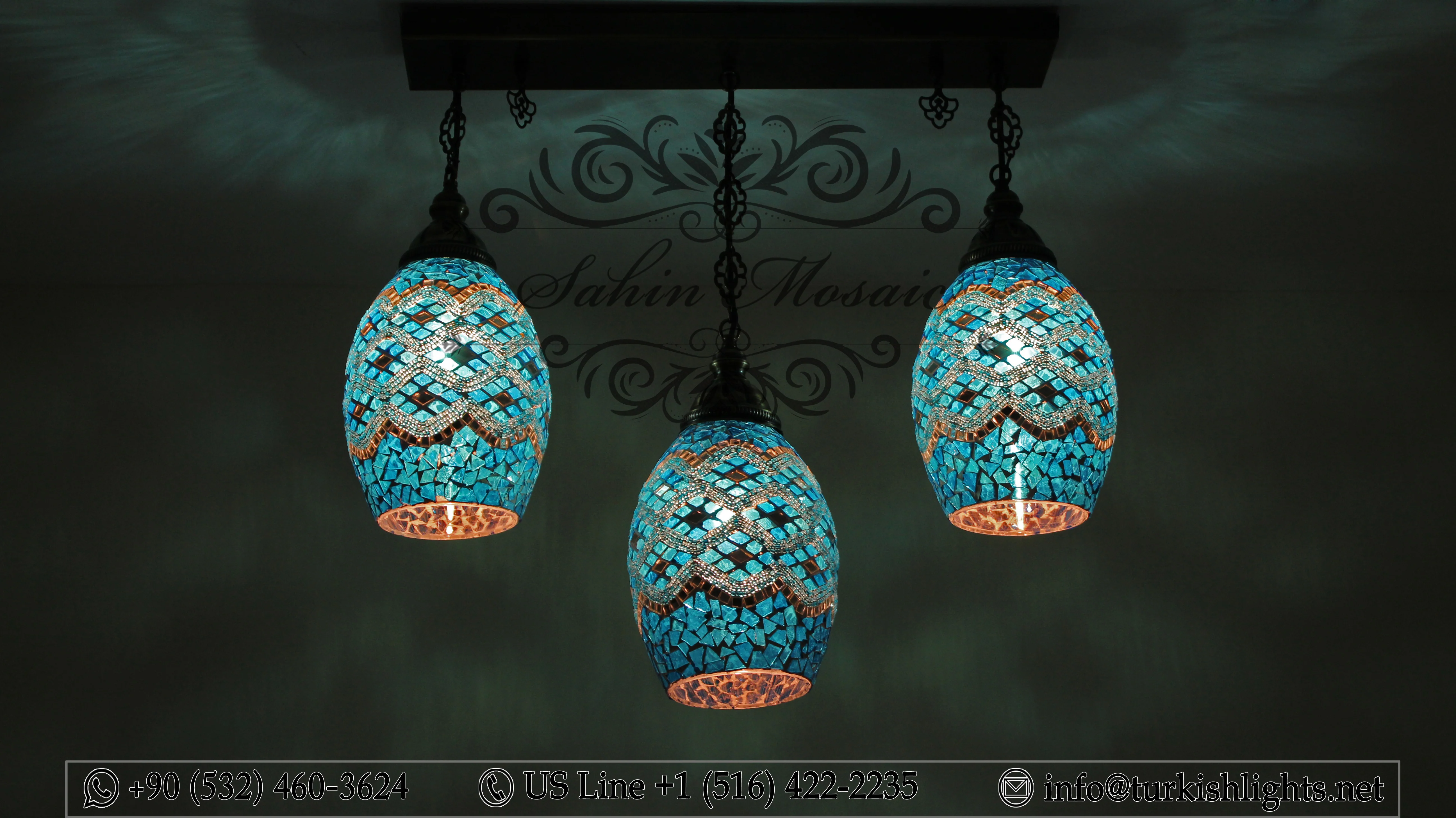 Kitchen Island Pendant With 3 Globes, ID:108 - Image 3