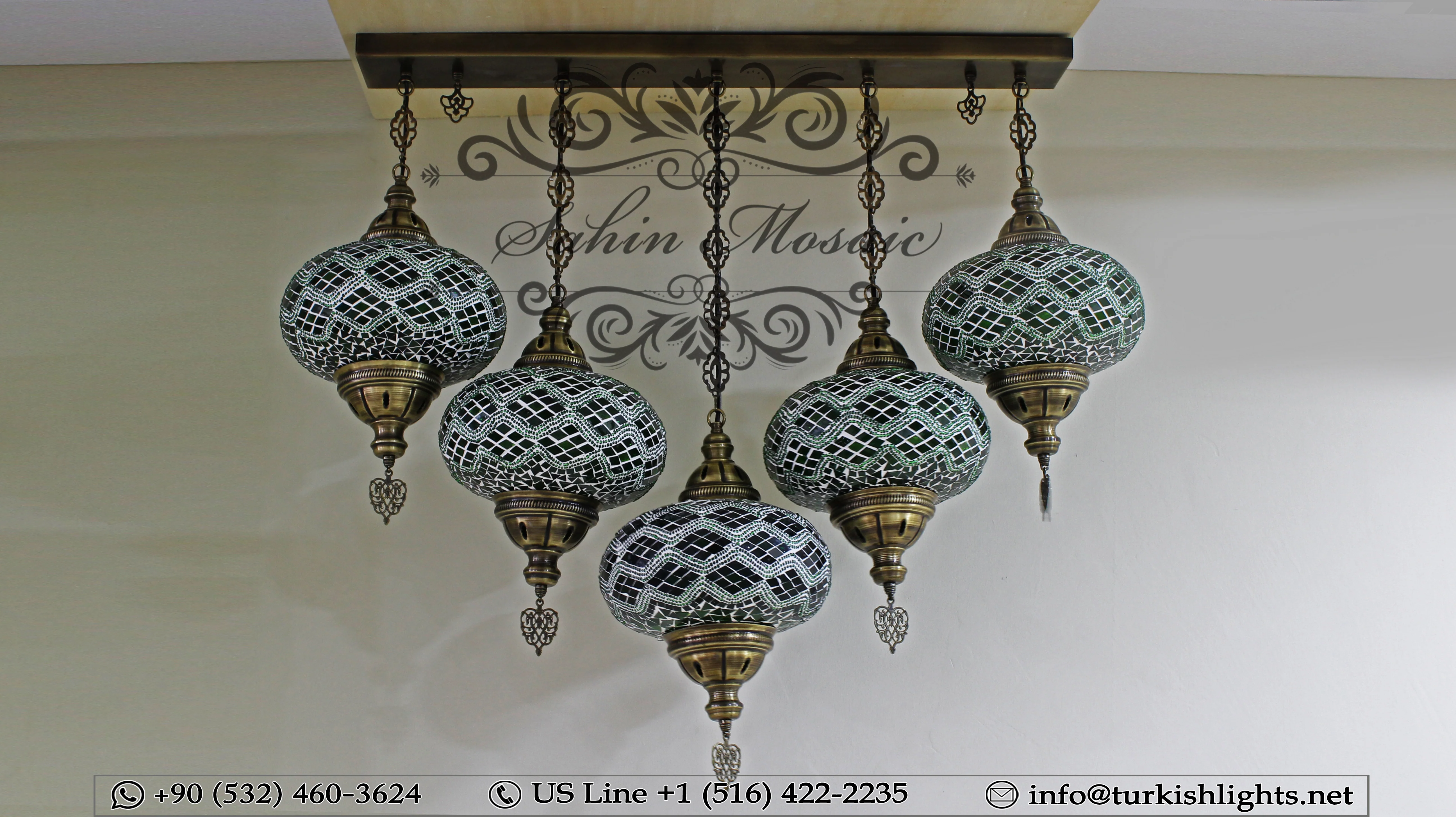 Kitchen Island Pendant With 5 Extra Large Globes, ID: 104 - Image 6