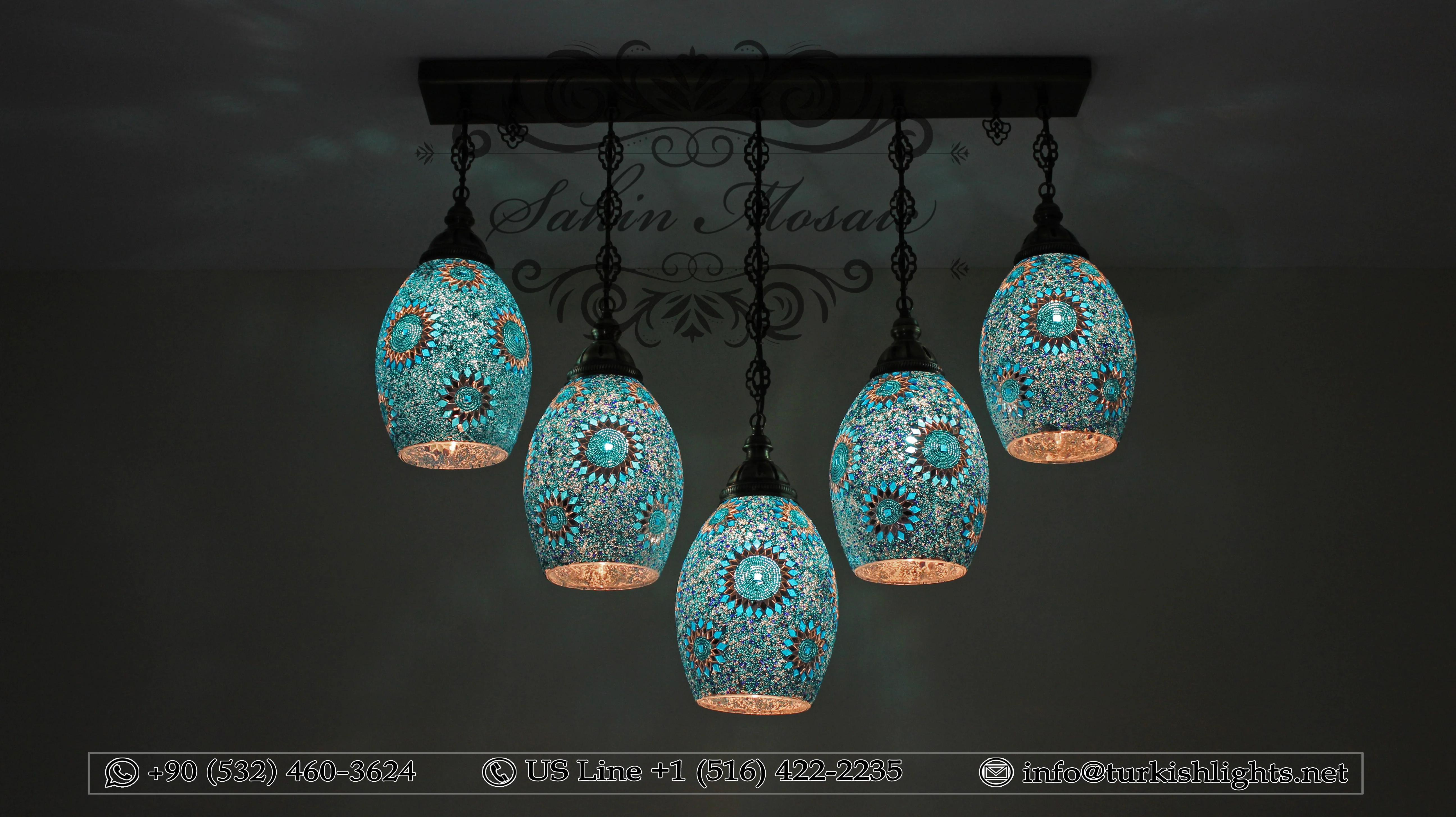 Kitchen Island Pendant With 5 Globes, ID:105
