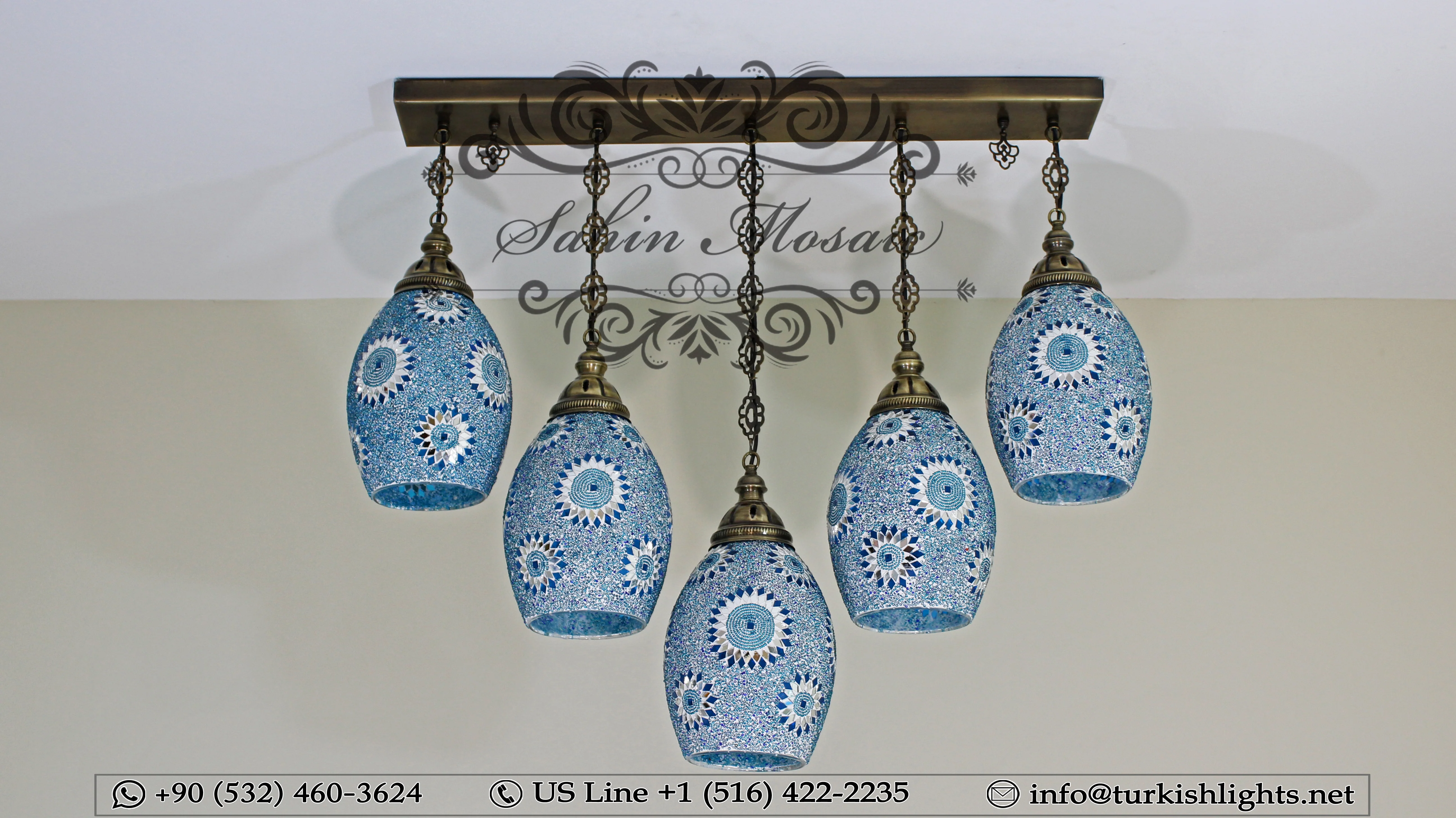 Kitchen Island Pendant With 5 Globes, ID:105 - Image 2