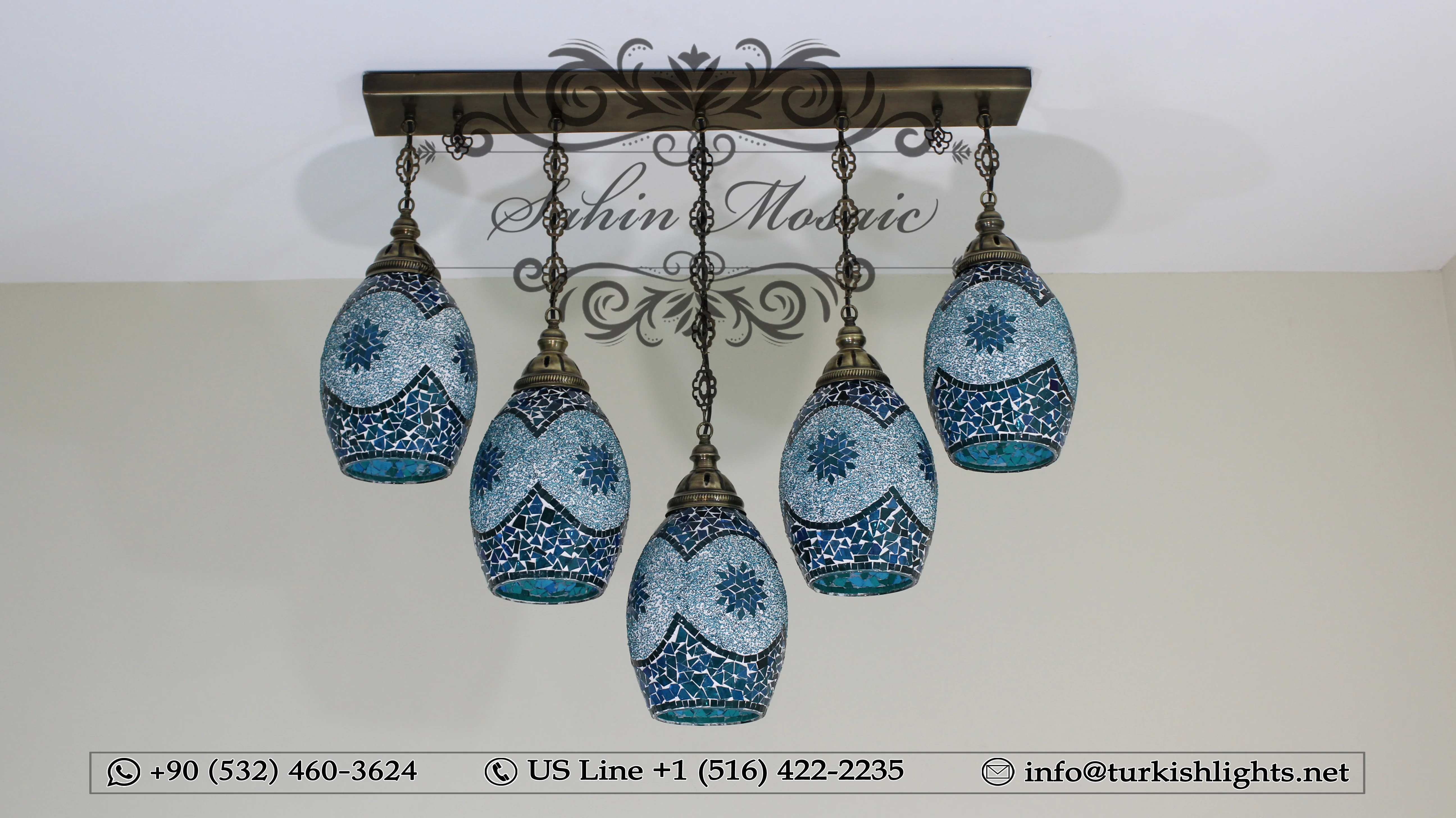 Kitchen Island Pendant With 5 Globes, ID:105 - Image 3