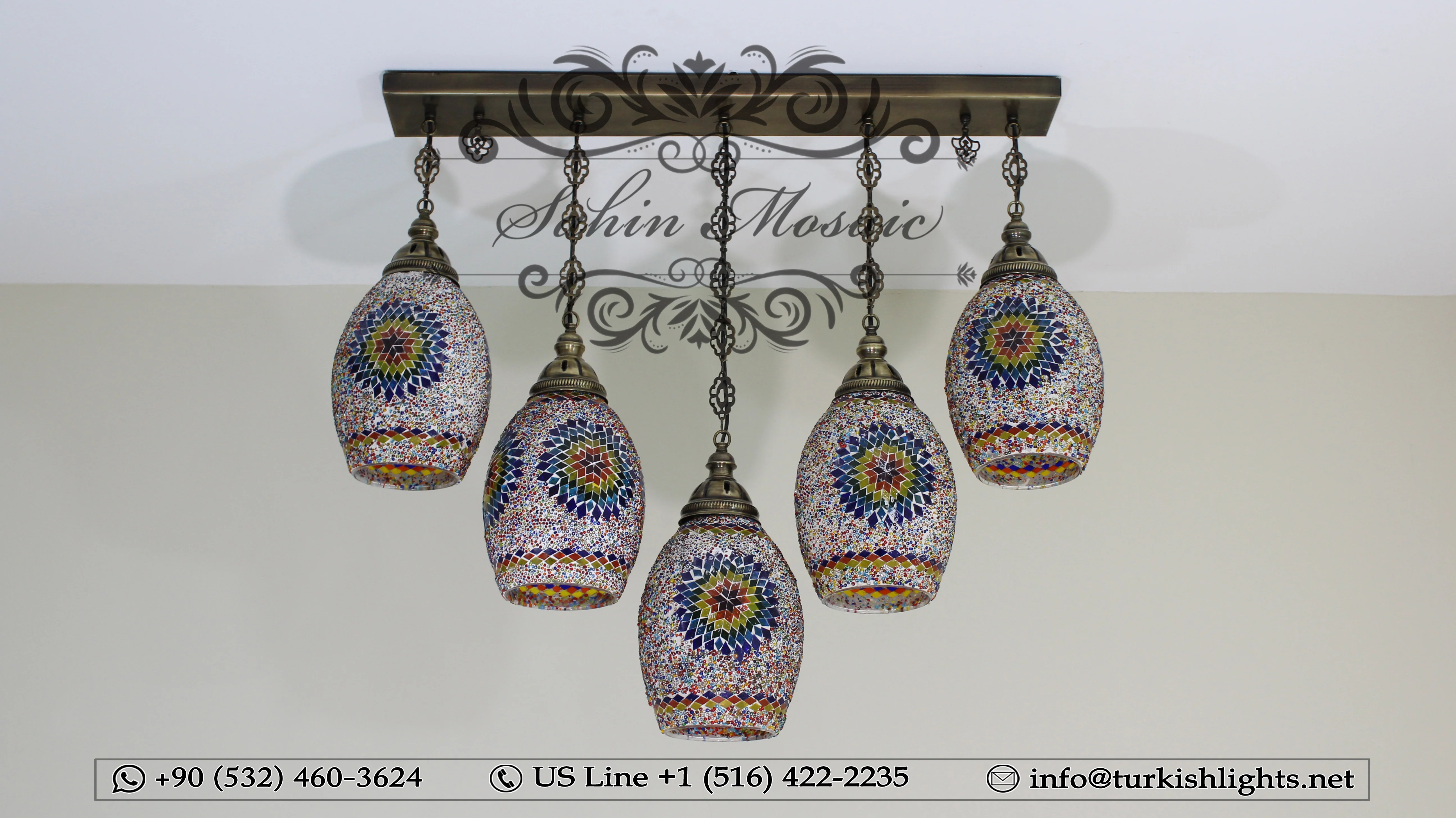 Kitchen Island Pendant With 5 Globes, ID:105 - Image 6