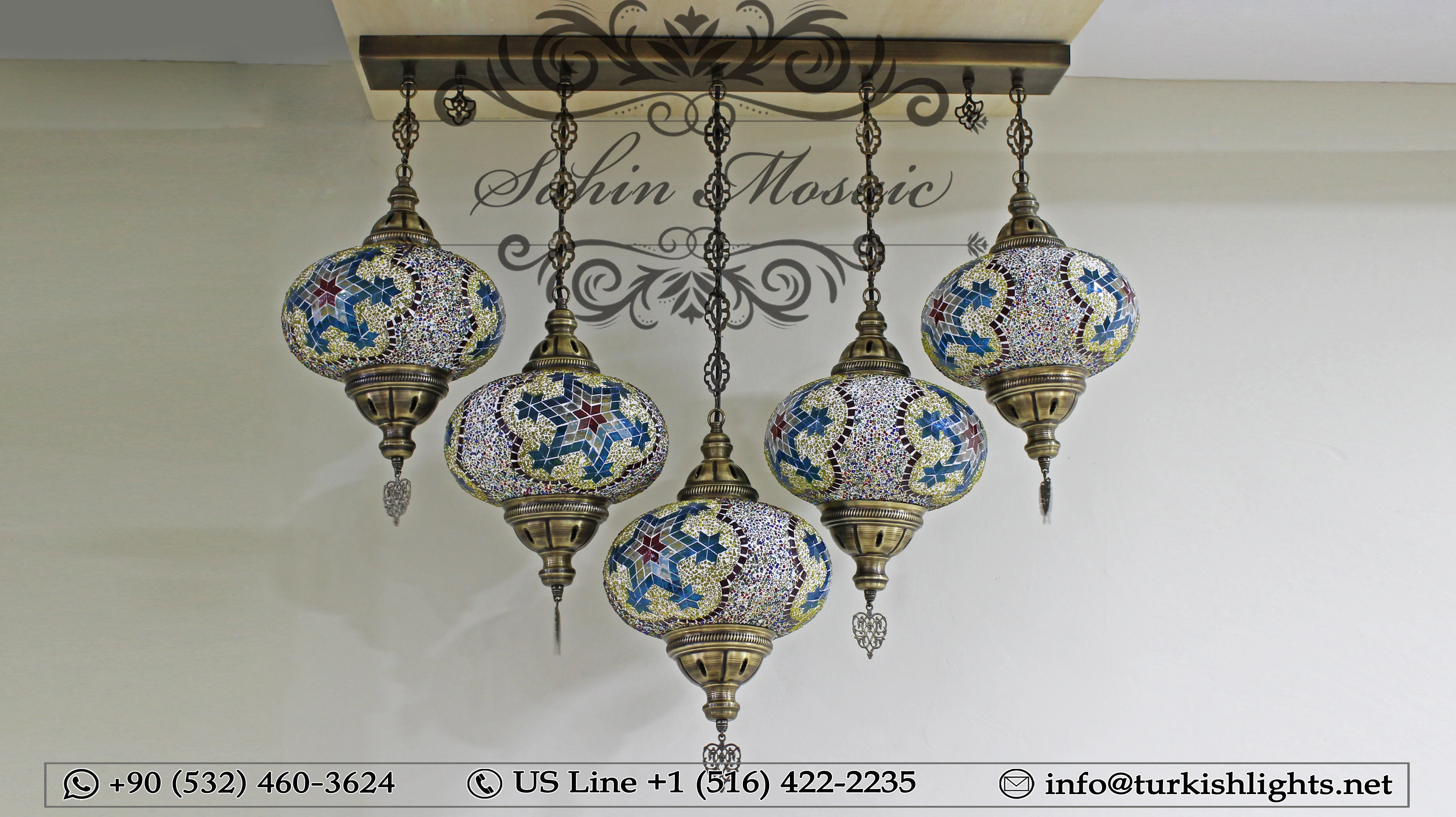 Kitchen Island Pendant With 5 Extra Large Globes, ID: 104 - Image 4