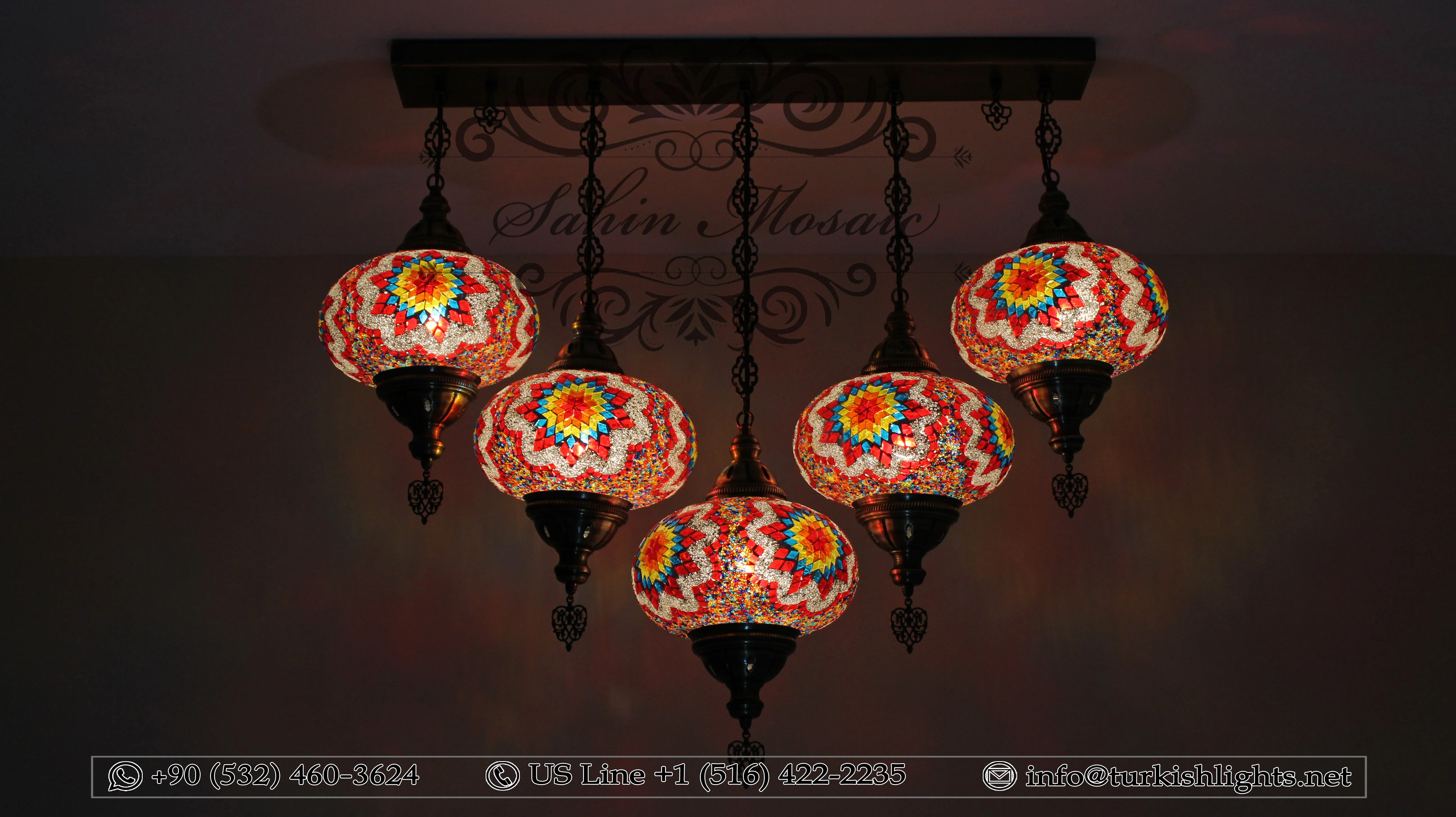 Kitchen Island Pendant With 5 Extra Large Globes, ID: 104 - Image 5