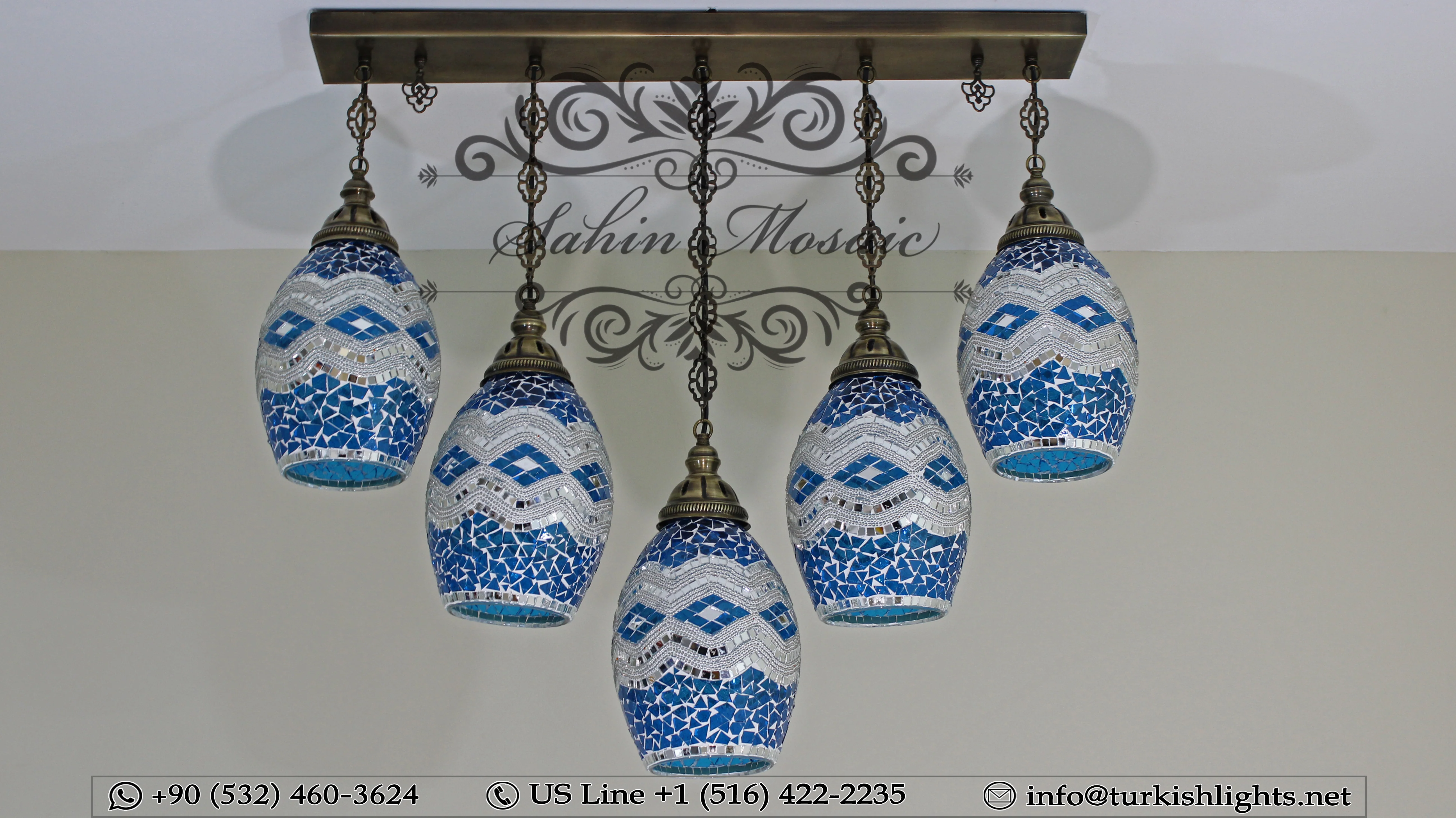 Kitchen Island Pendant With 5 Globes, ID:105 - Image 6