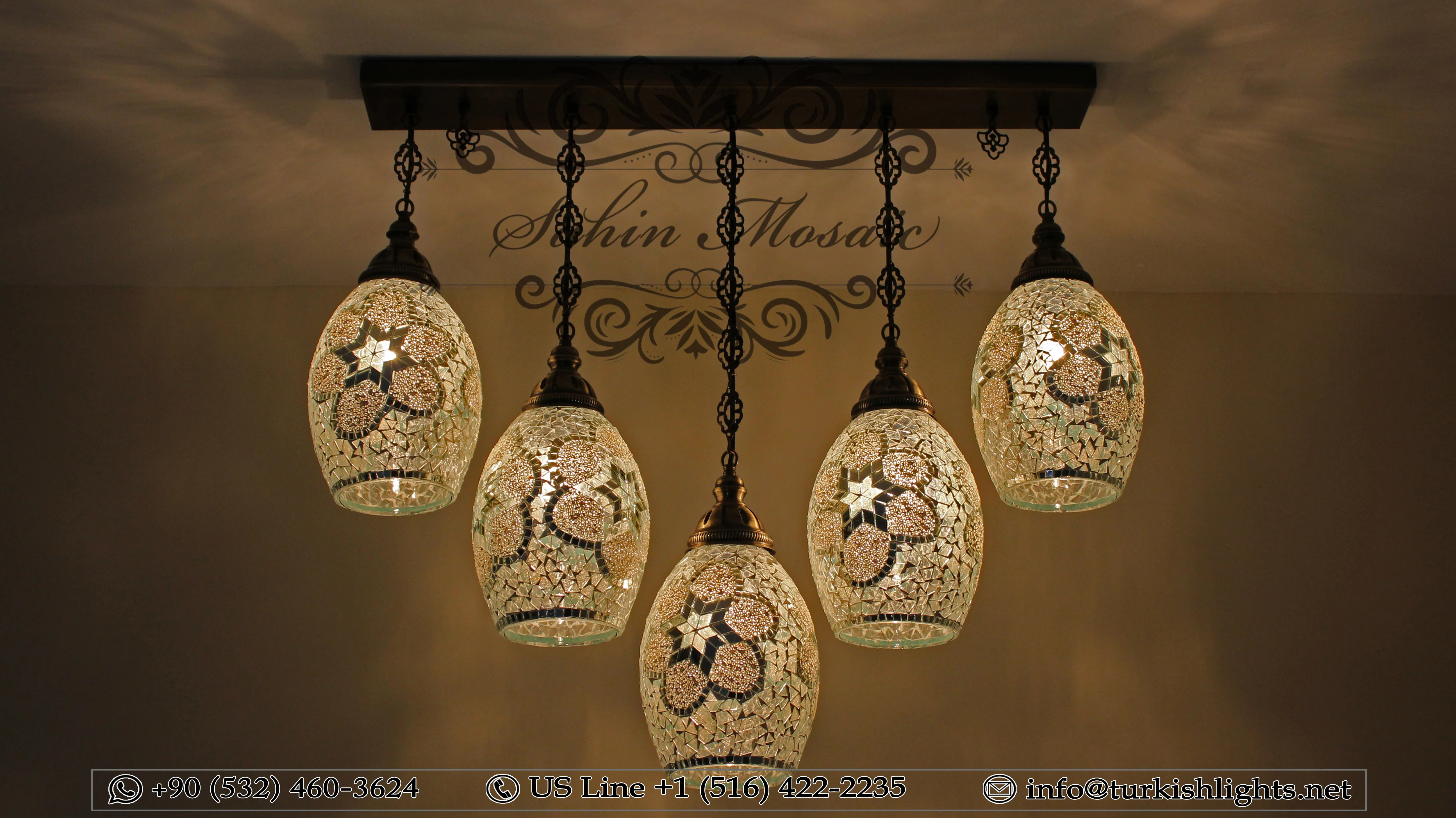 Kitchen Island Pendant With 5 Globes, ID:105 - Image 3