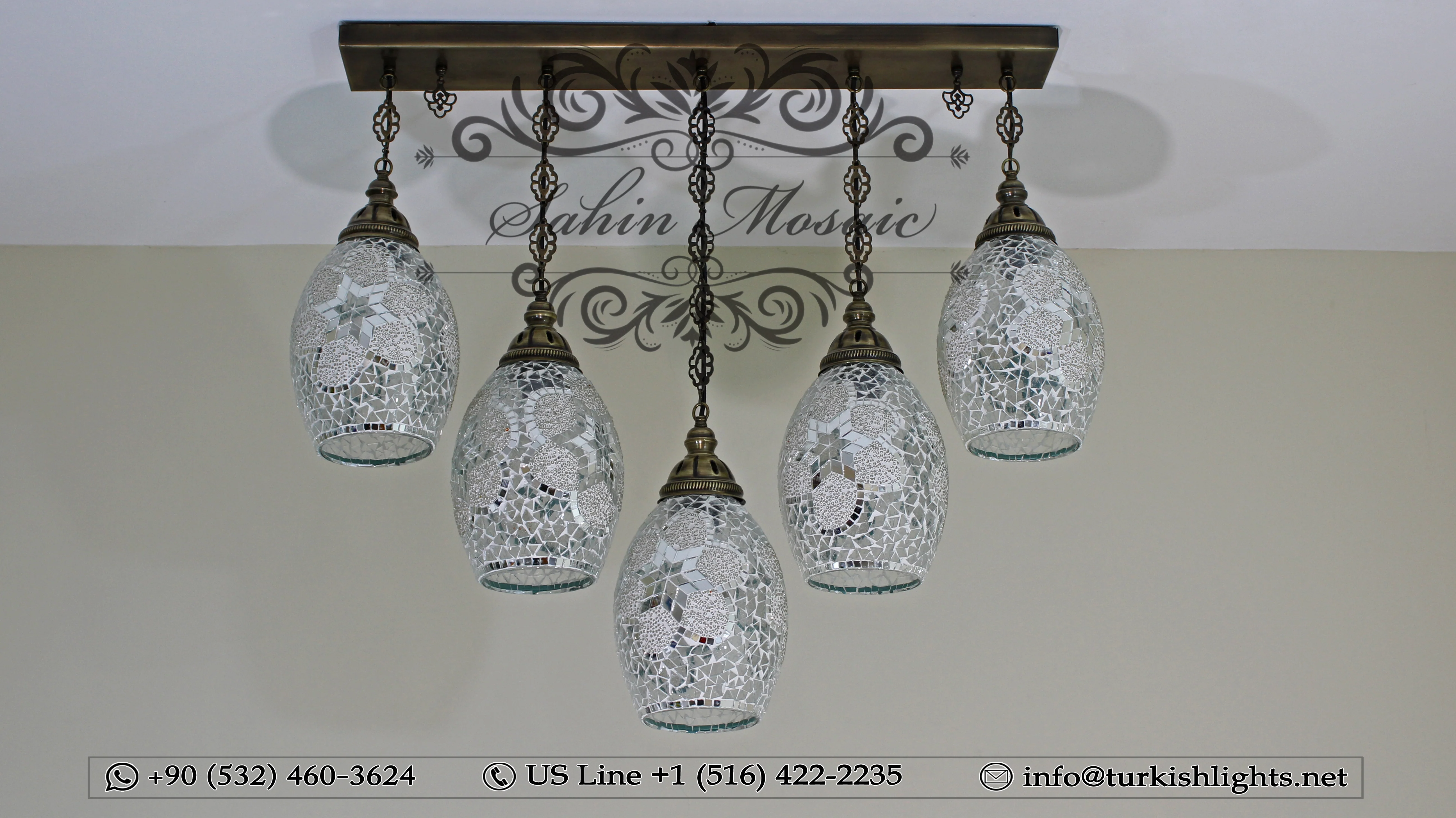 Kitchen Island Pendant With 5 Globes, ID:105 - Image 4