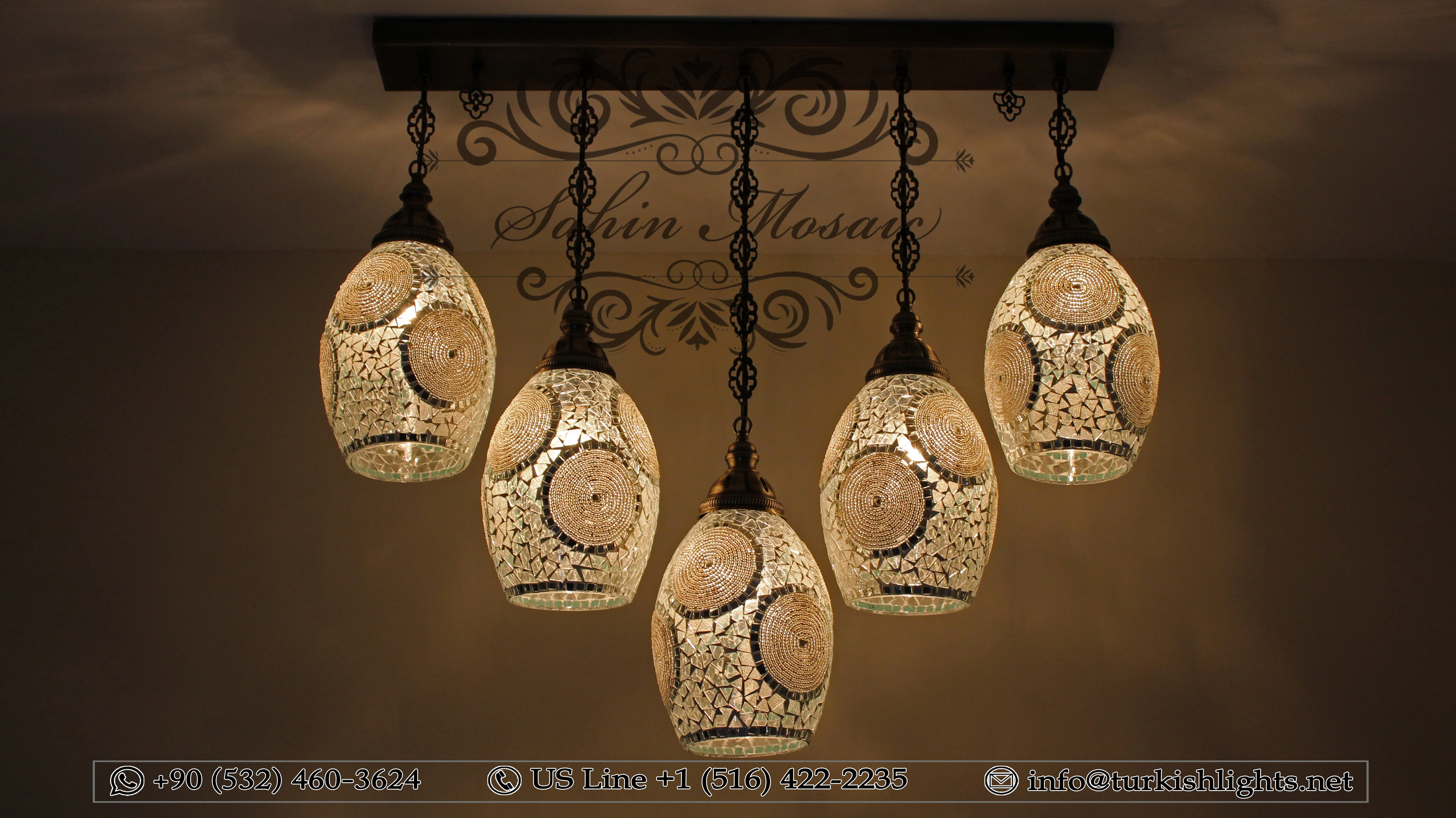 Kitchen Island Pendant With 5 Globes, ID:105 - Image 2