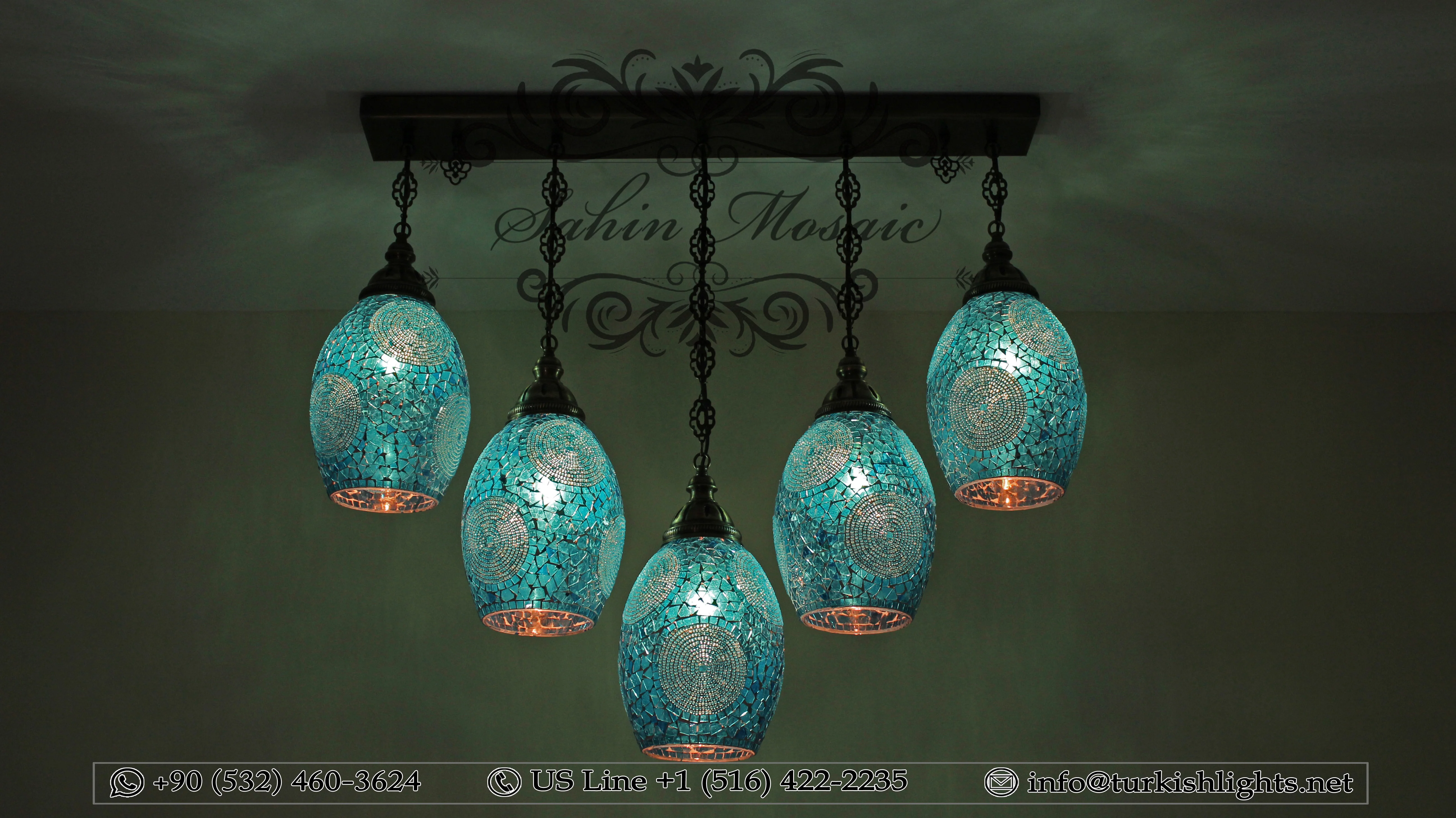 Kitchen Island Pendant With 5 Globes, ID:105 - Image 3