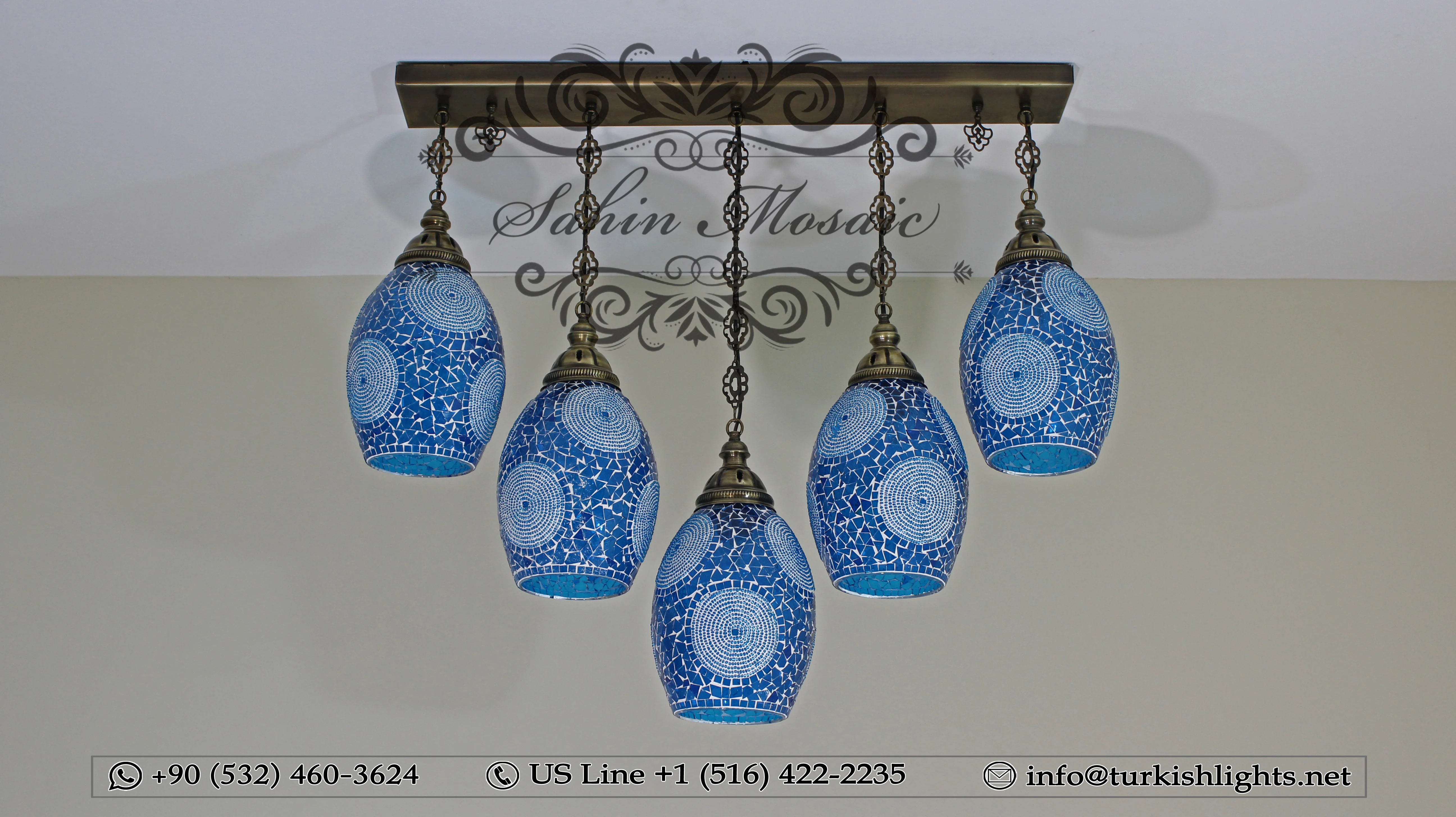 Kitchen Island Pendant With 5 Globes, ID:105 - Image 4