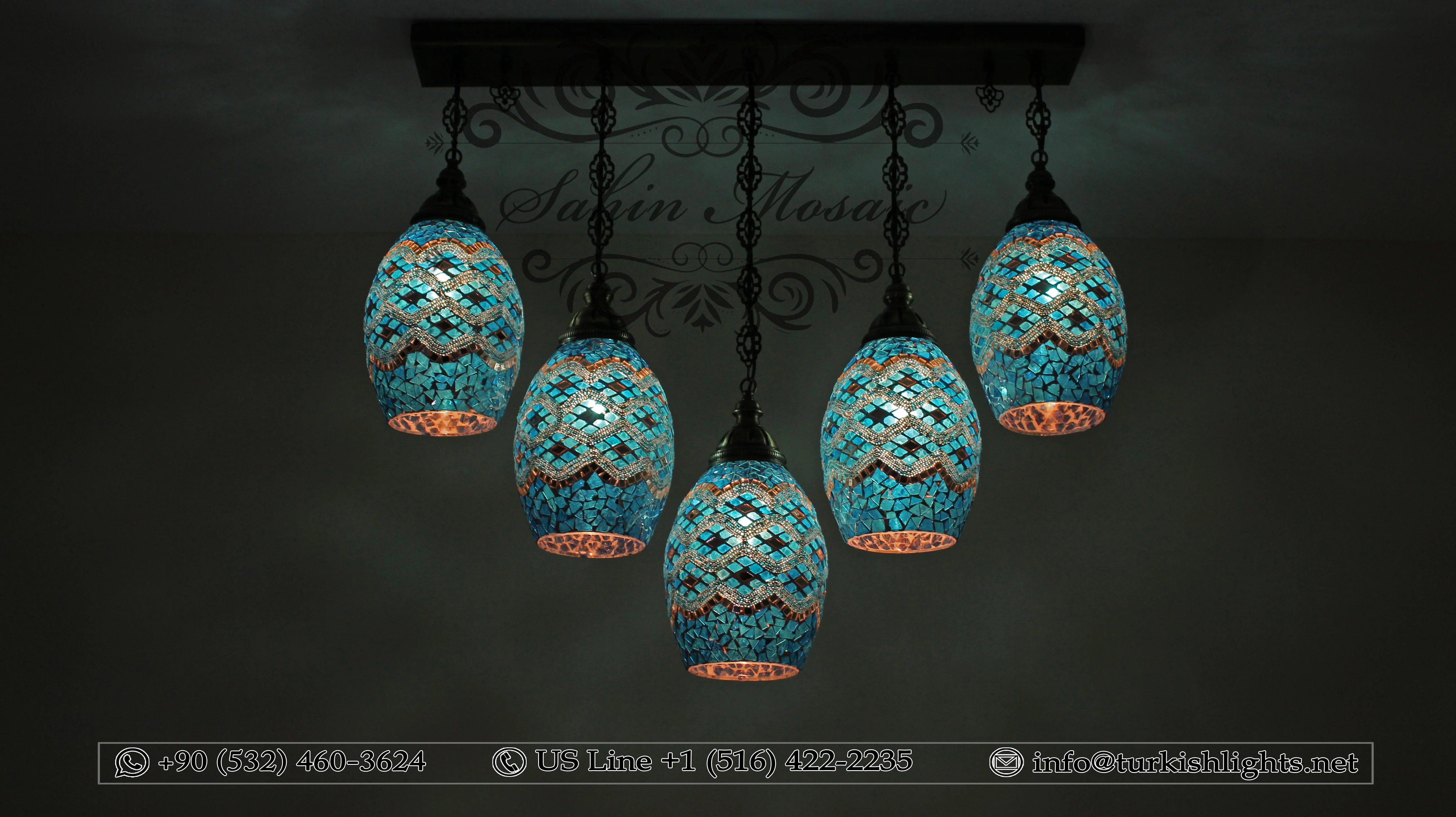 Kitchen Island Pendant With 5 Globes, ID:105 - Image 5