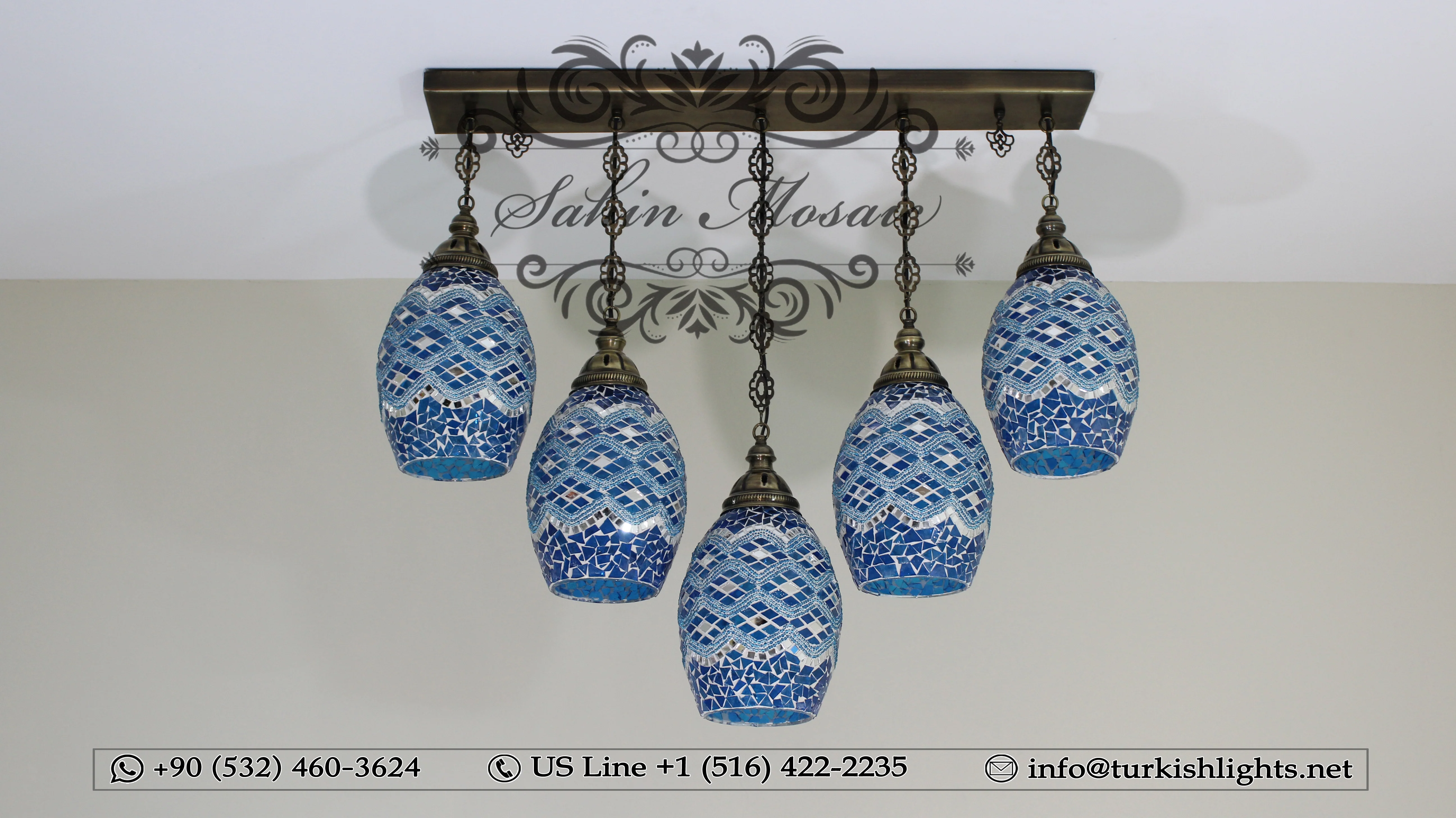 Kitchen Island Pendant With 5 Globes, ID:105 - Image 6