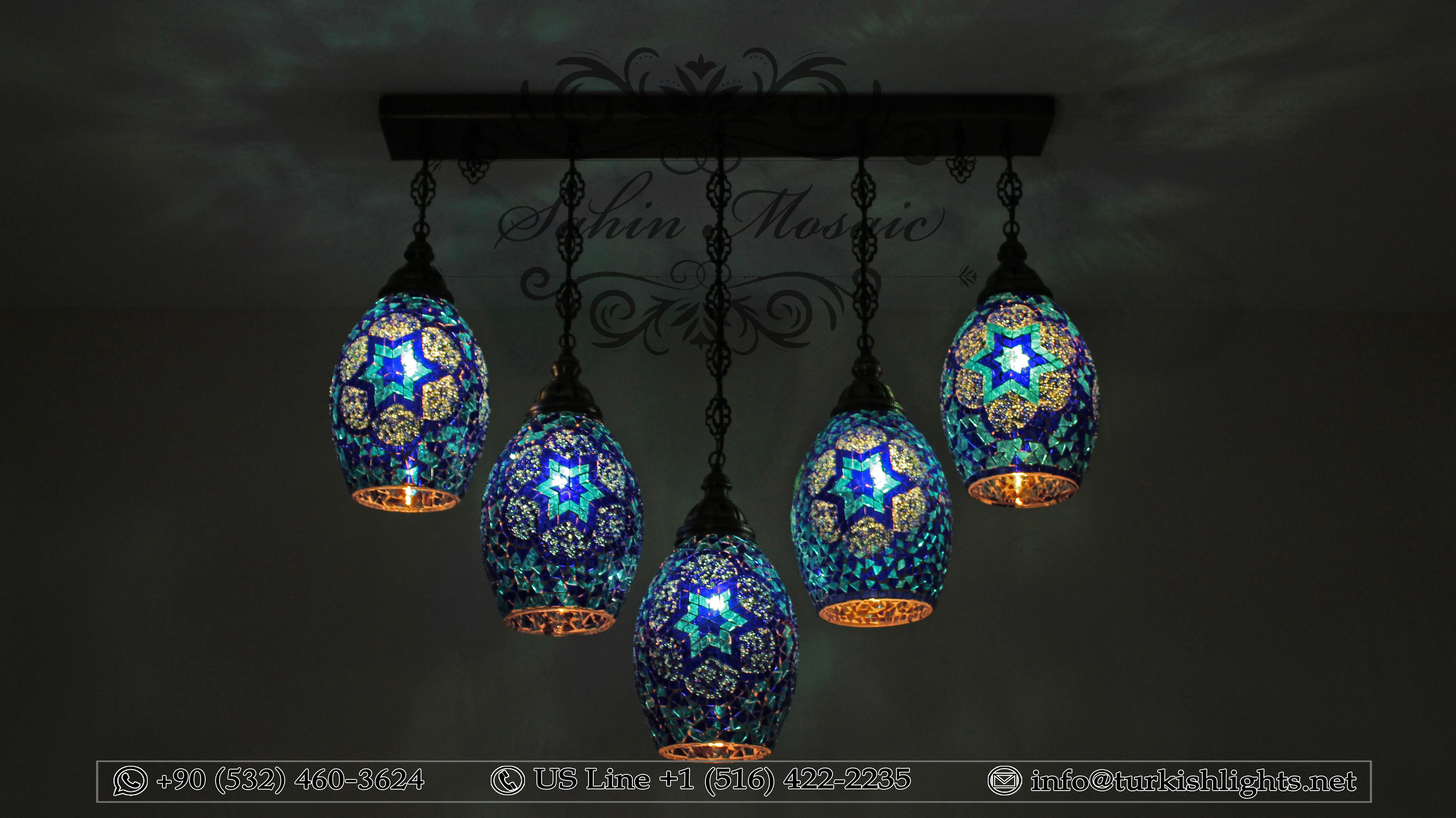 Kitchen Island Pendant With 5 Globes, ID:105