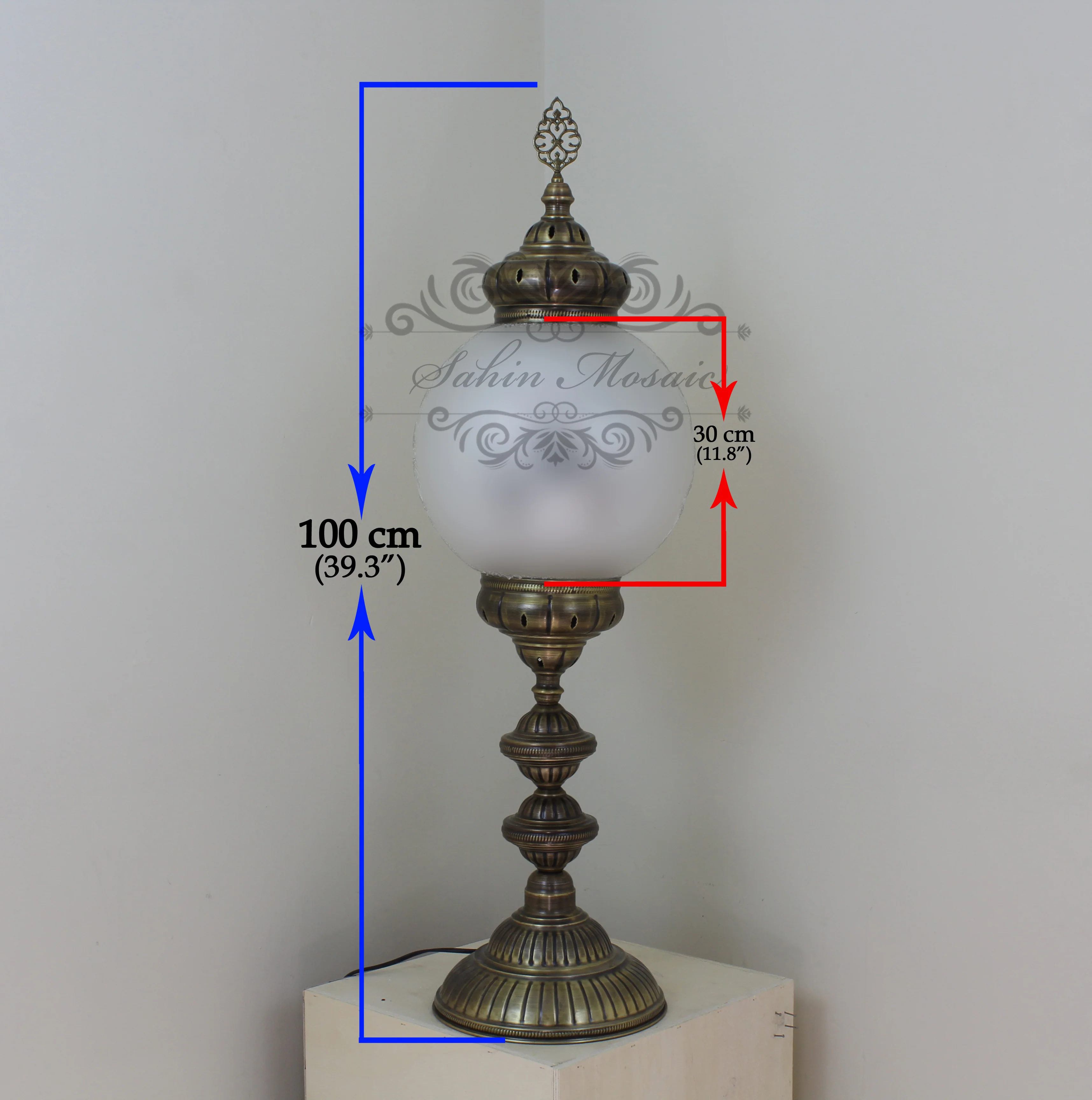 MOSAIC FLOOR / TABLE LAMP WITH 30CM (12") GLOBE - Image 4