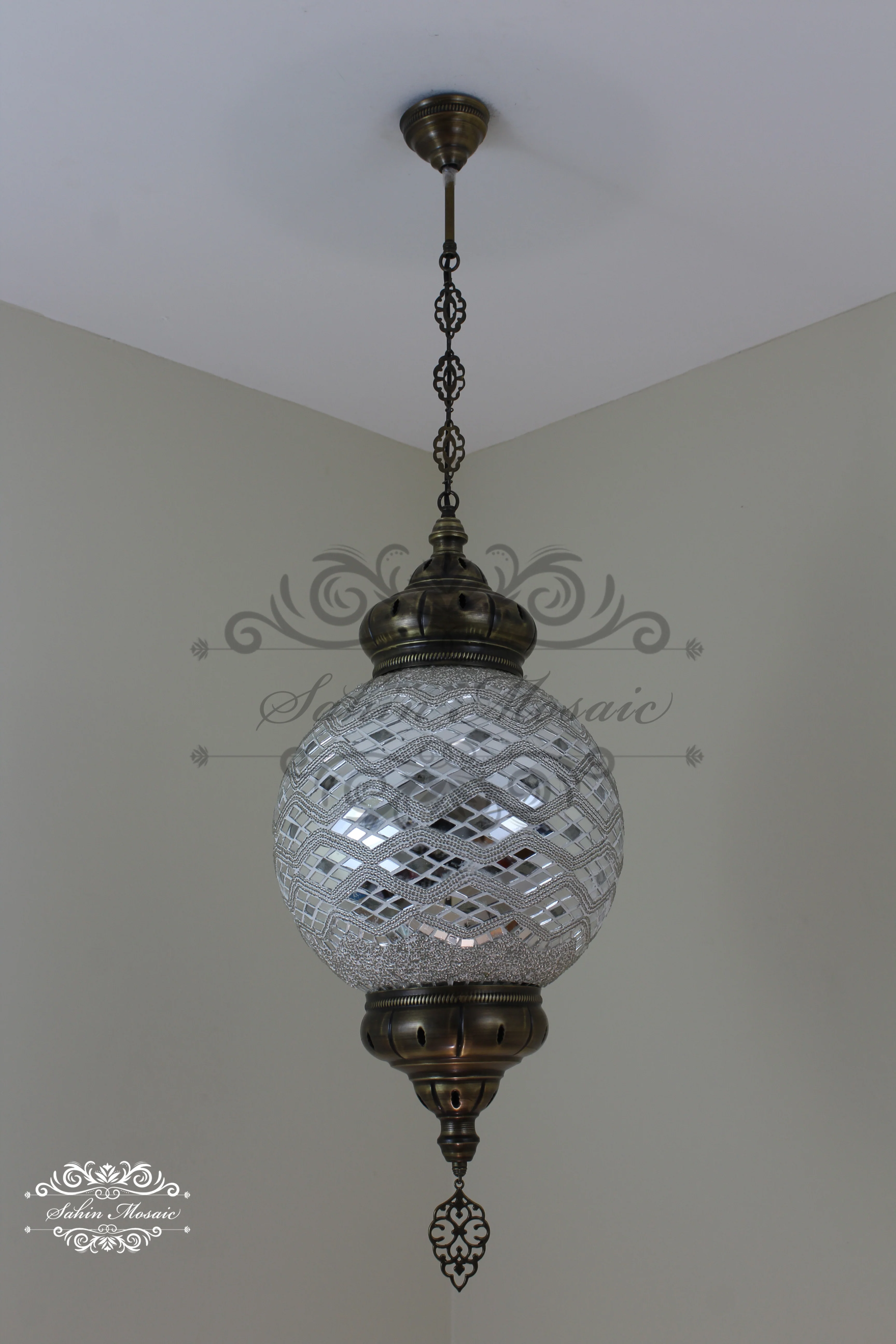 Mosaic Hanging Lamp with 30cm (12") Globe - Image 3