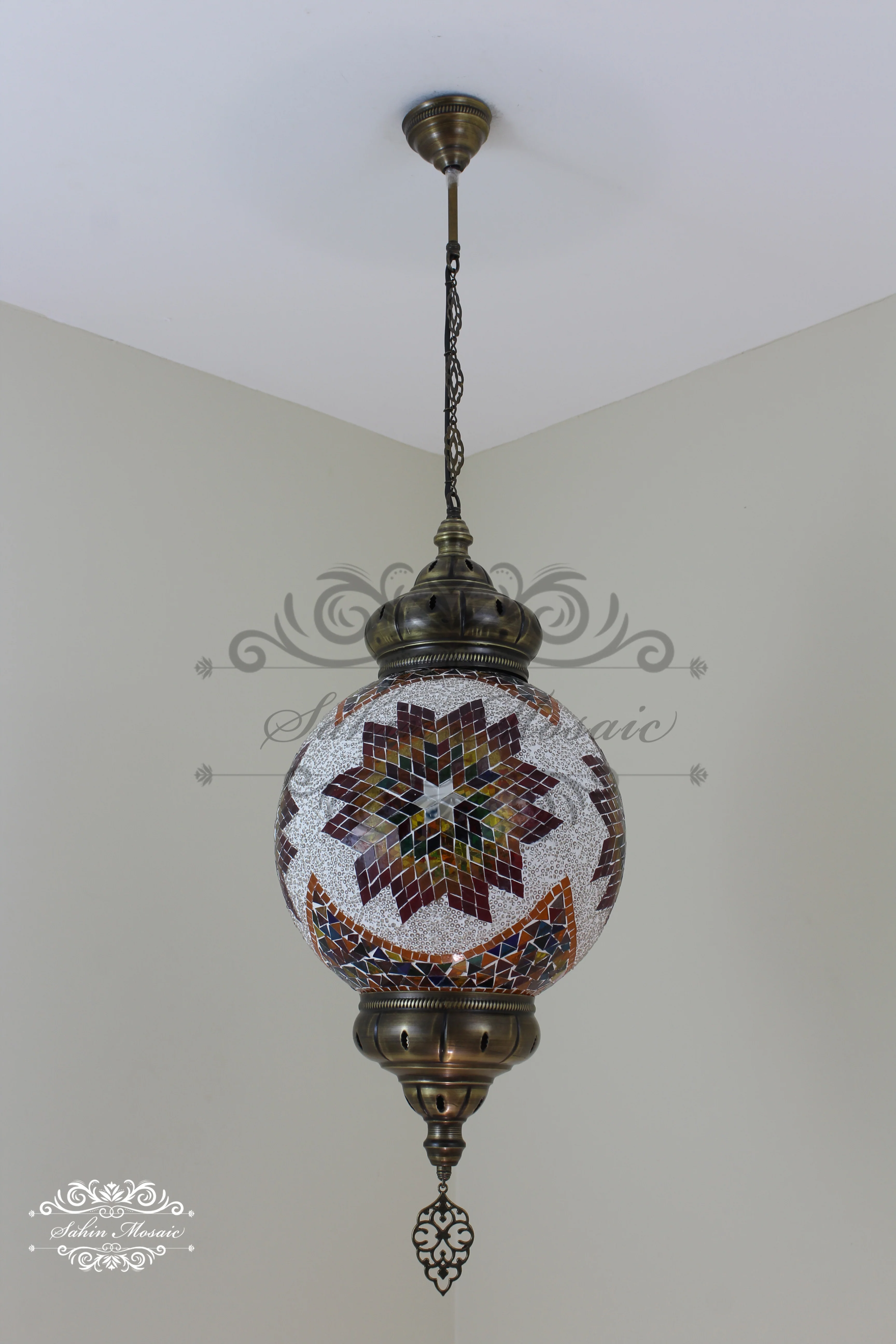 Mosaic Hanging Lamp with 30cm (12") Globe - Image 3