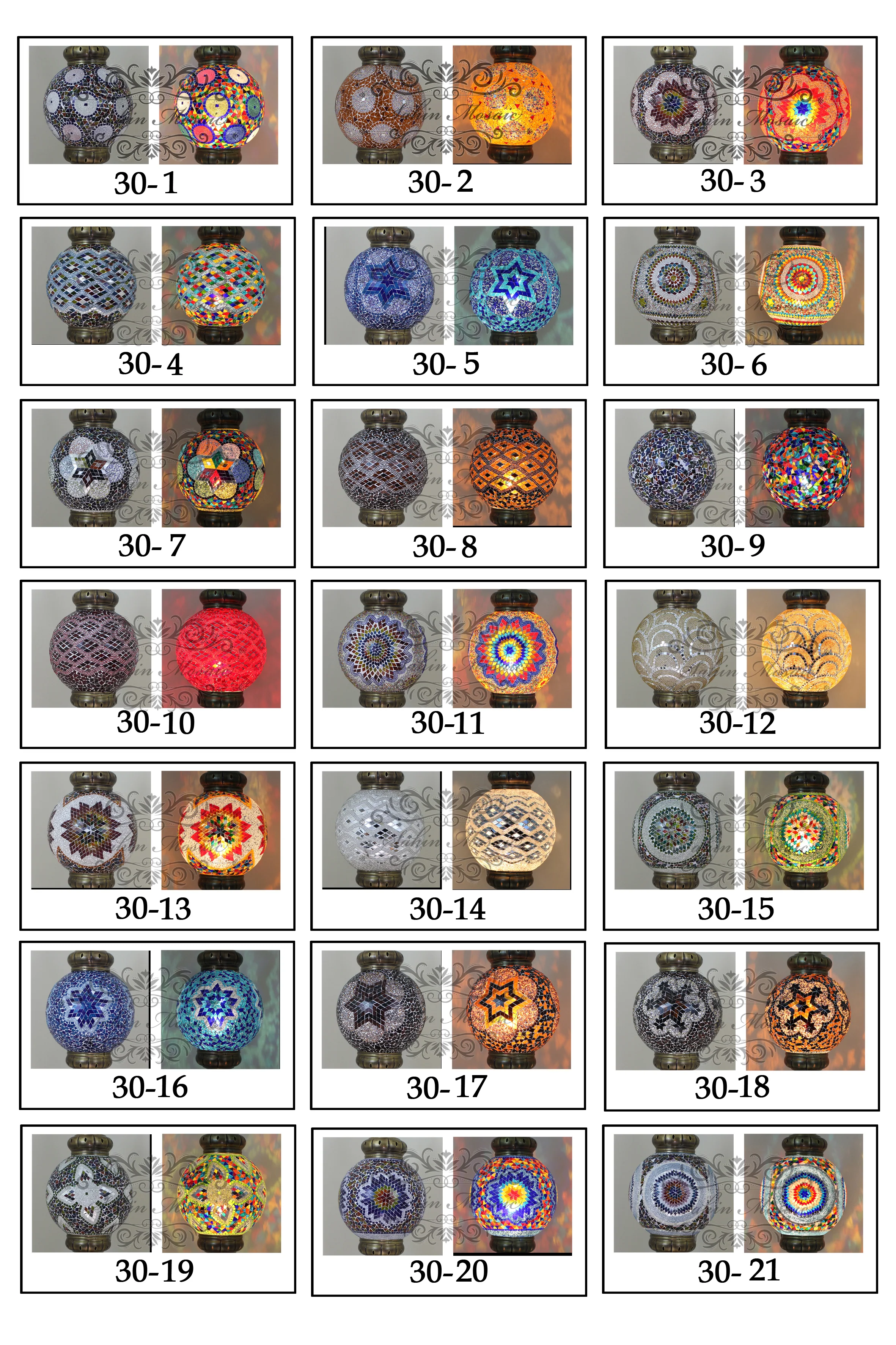 Mosaic Hanging Lamp with 30cm (12") Globe - Image 5