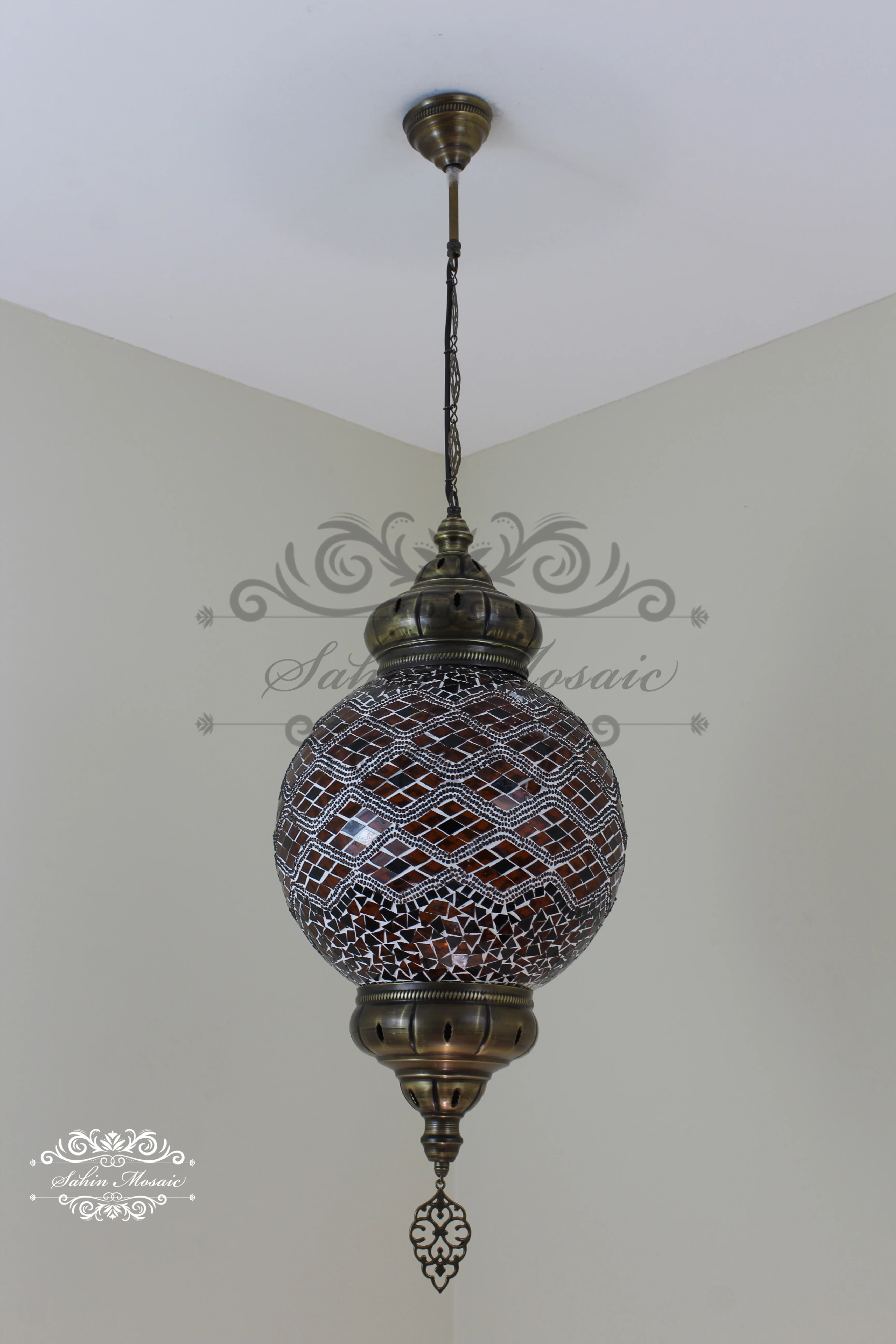 Mosaic Hanging Lamp with 30cm (12") Globe - Image 3