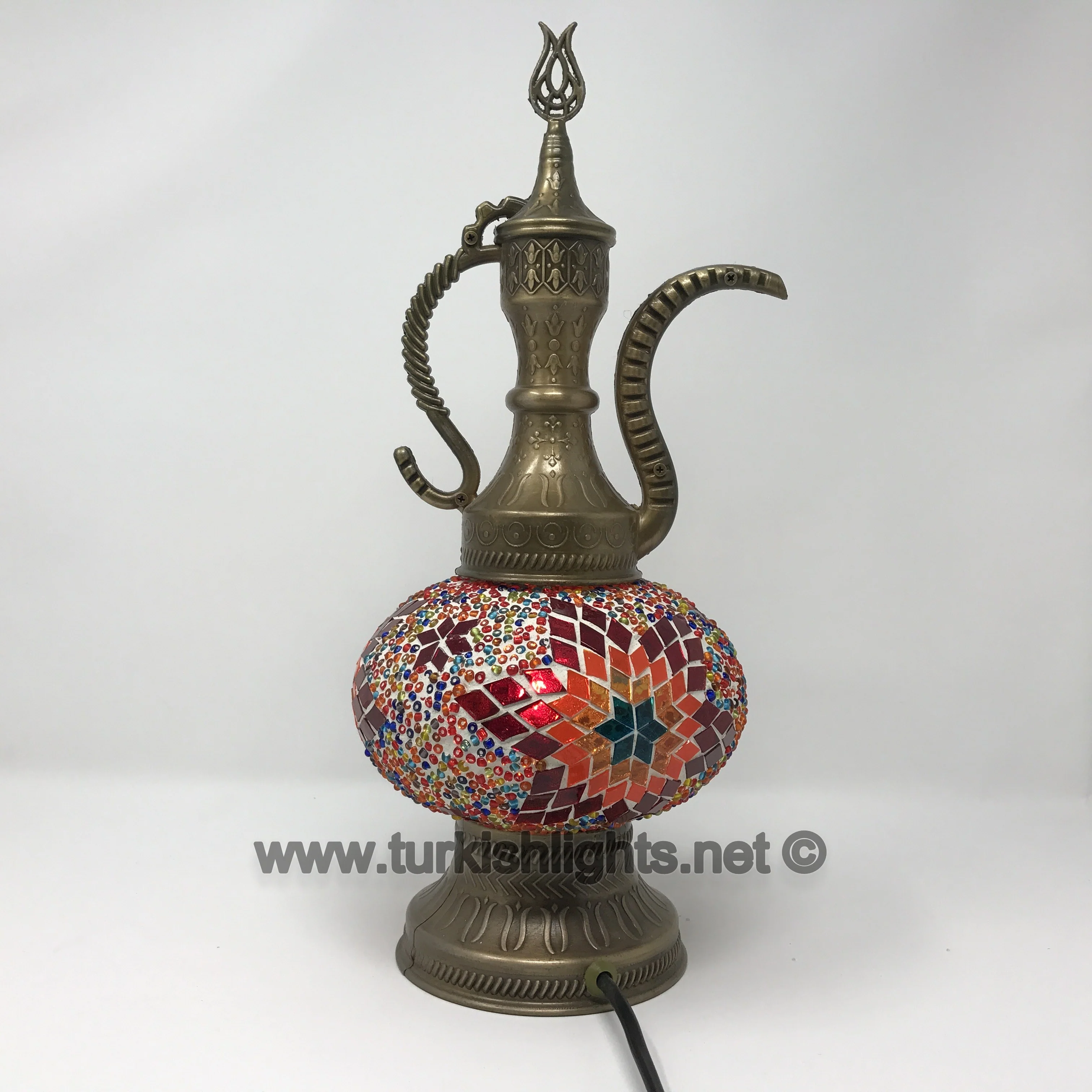 Melidia Mosaic Table Lamp, Pitcher, Large Globe - Image 3