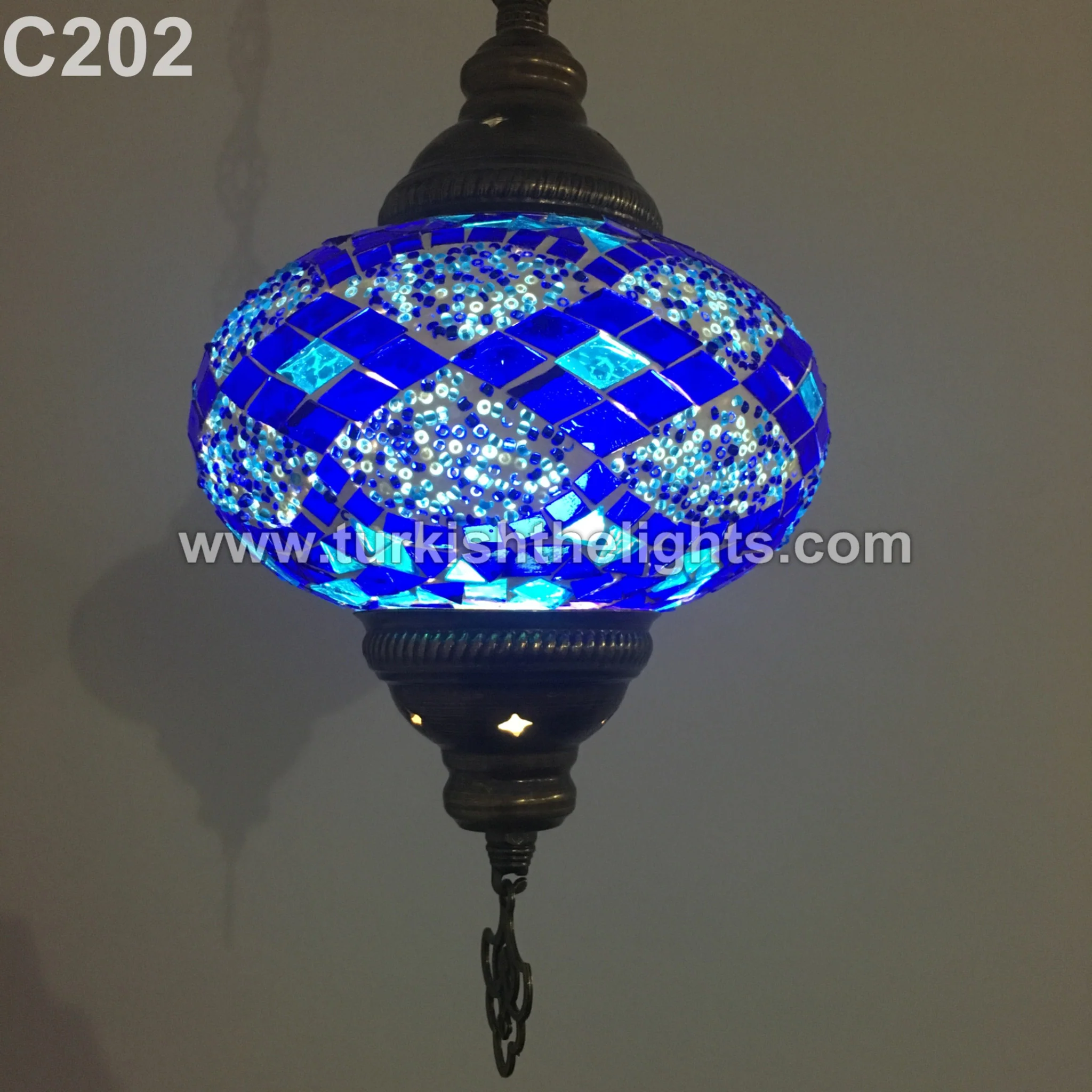 Turkish Mosaic Hanging Pendant Large Globe ID: PL03 - Image 2