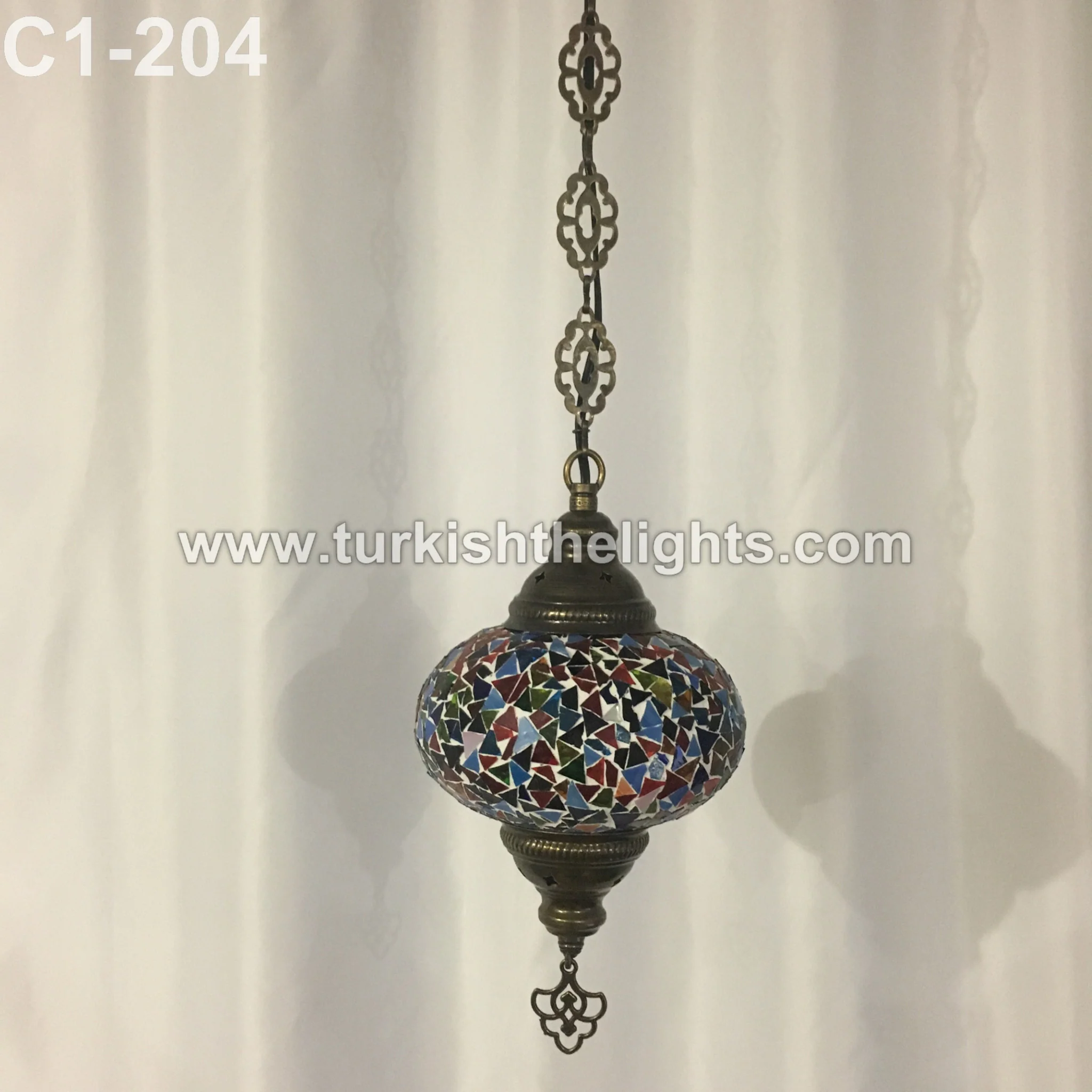 Turkish Mosaic Hanging Pendant Large Globe ID: PL18 - Image 3