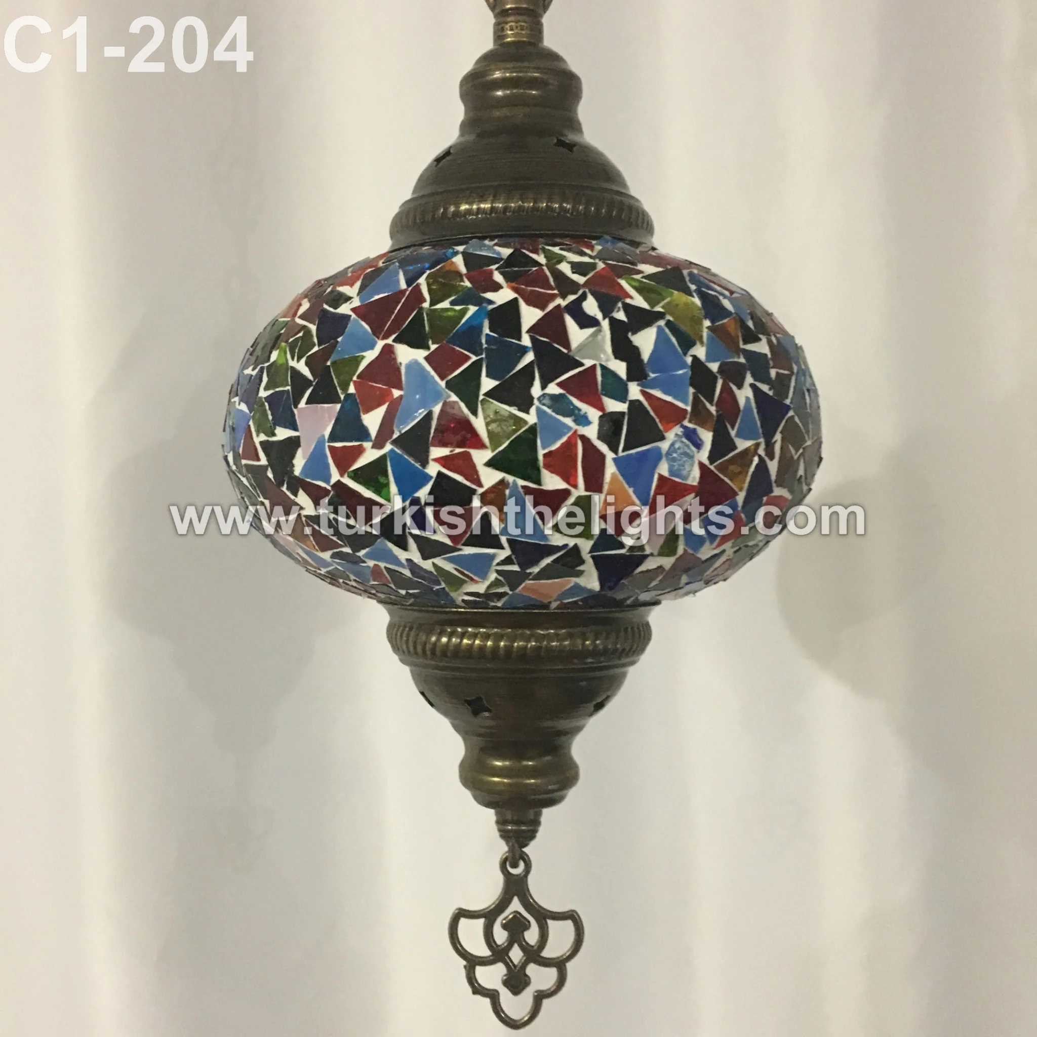 Turkish Mosaic Hanging Pendant Large Globe ID: PL18 - Image 4