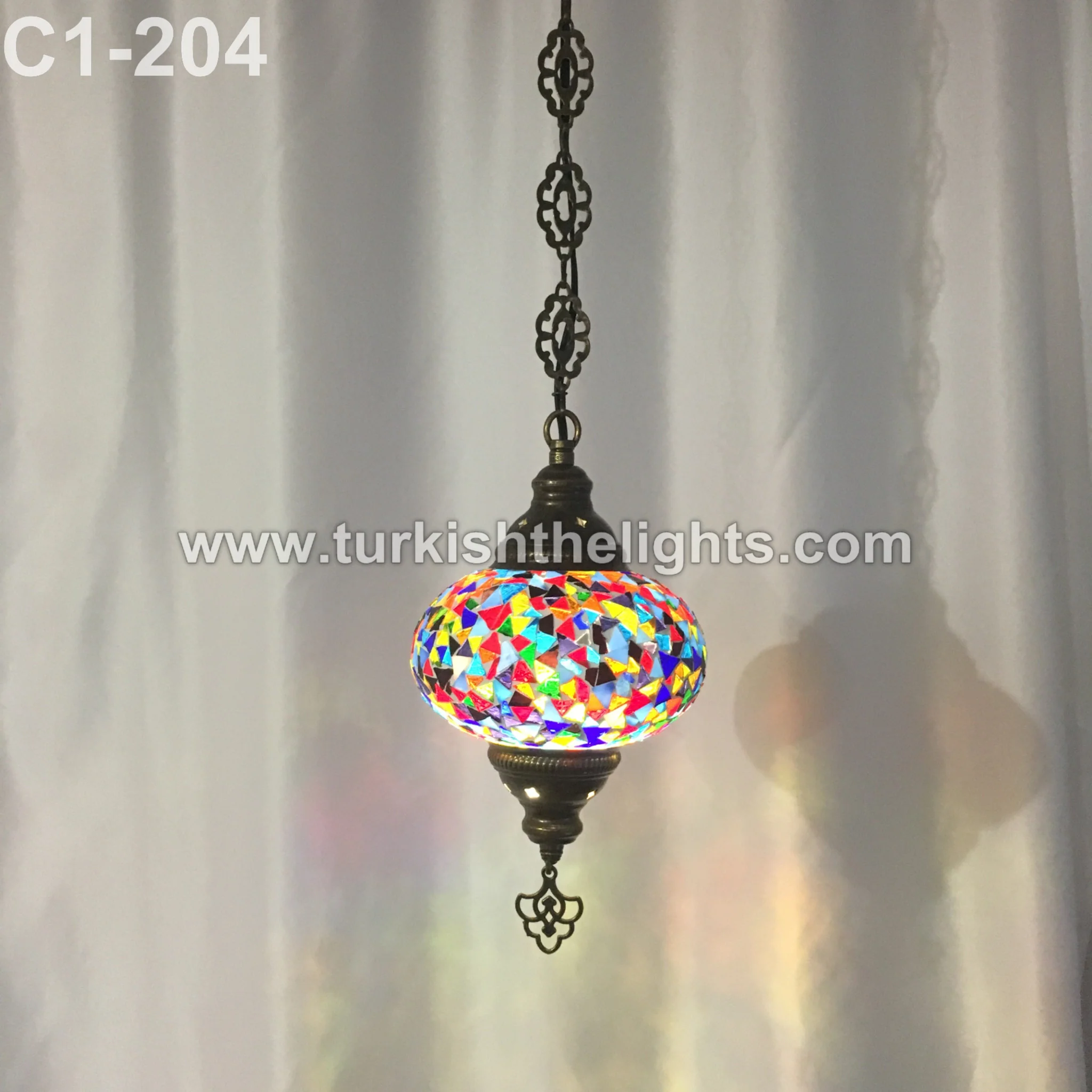 Turkish Mosaic Hanging Pendant Large Globe ID: PL18 - Image 5