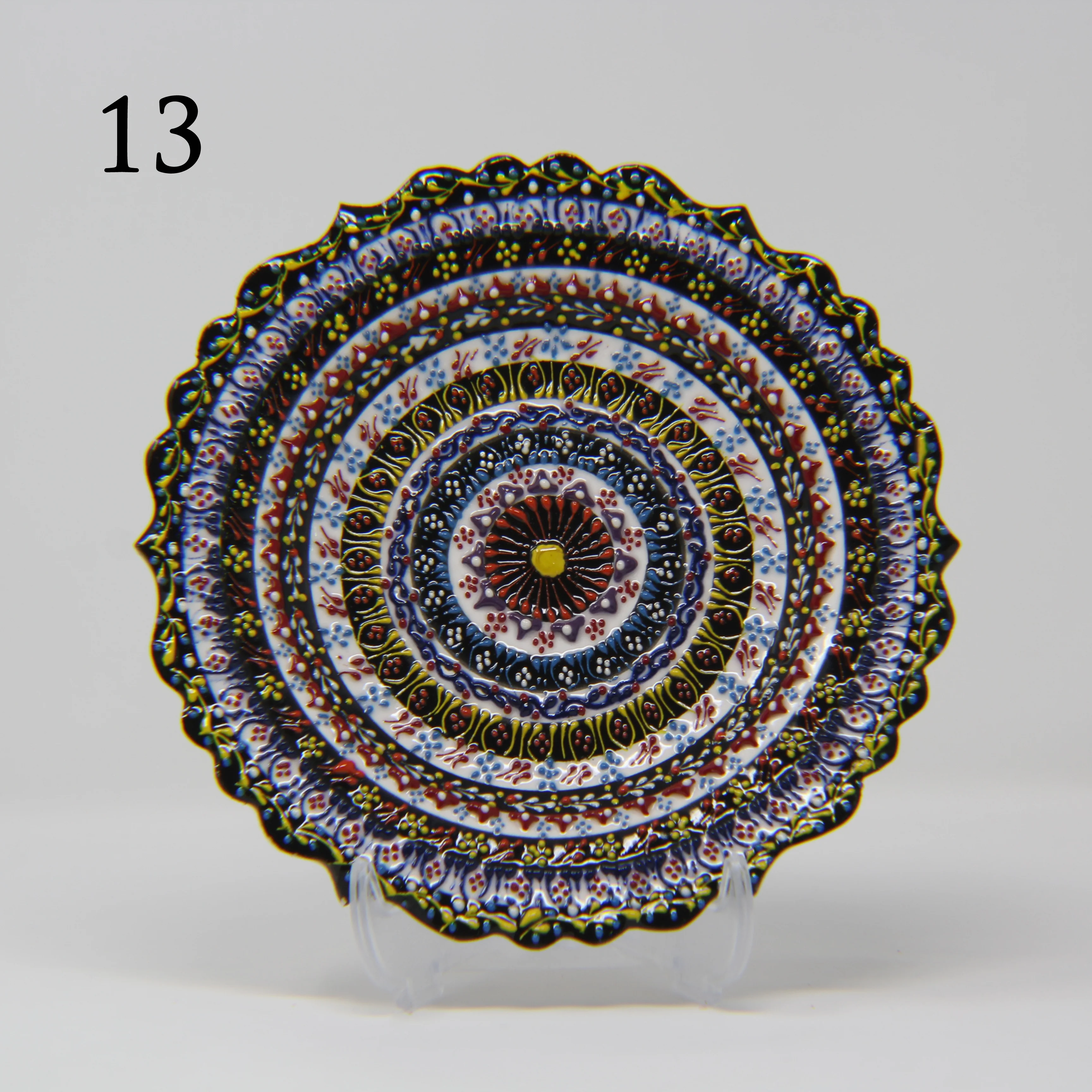 SET OF 3 HAND MADE TURKISH CERAMIC PLATE, 18 cm ( 8''inch ) ID:130