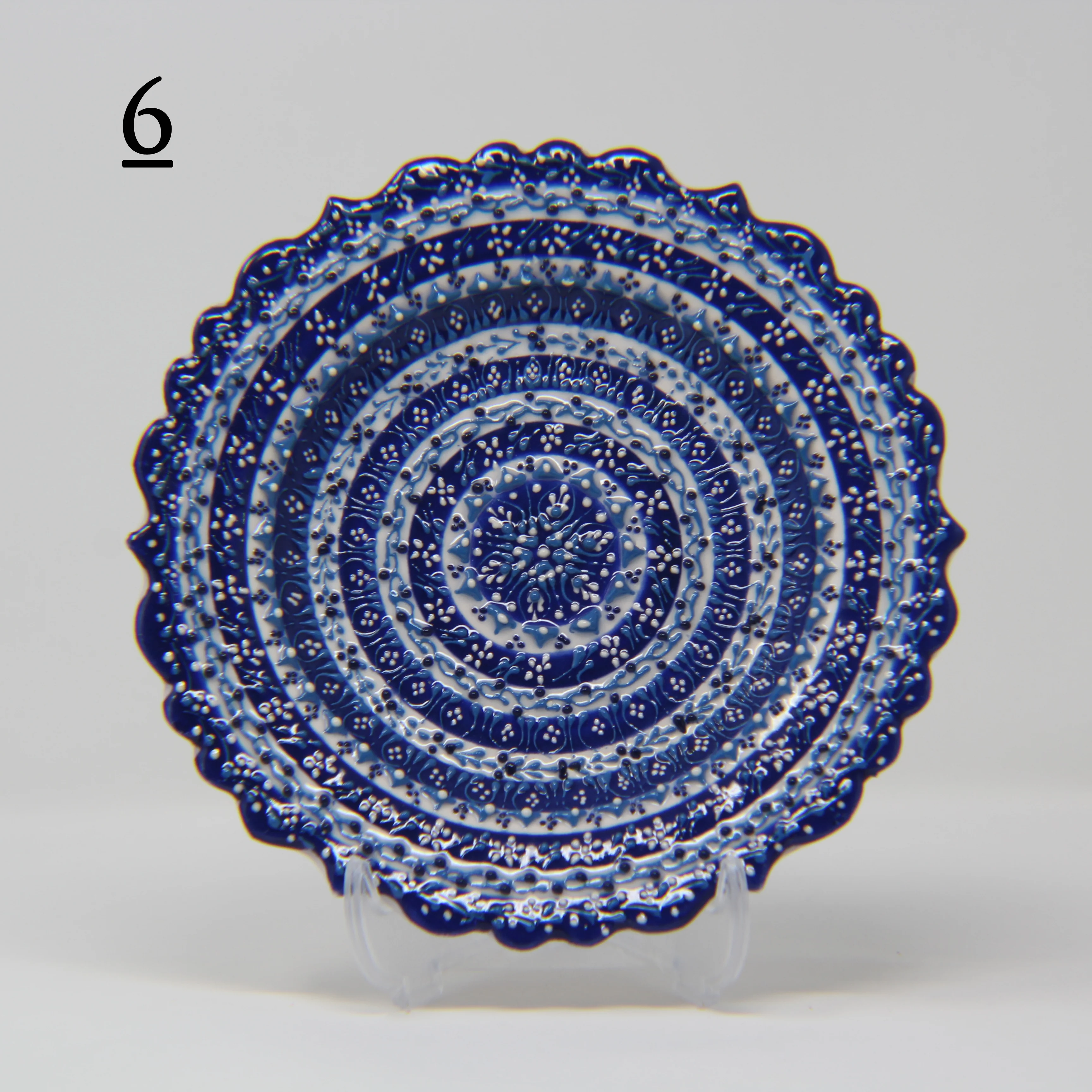 SET OF 3 HAND MADE TURKISH CERAMIC PLATE, 18 cm ( 8''inch ) ID:130 - Image 3