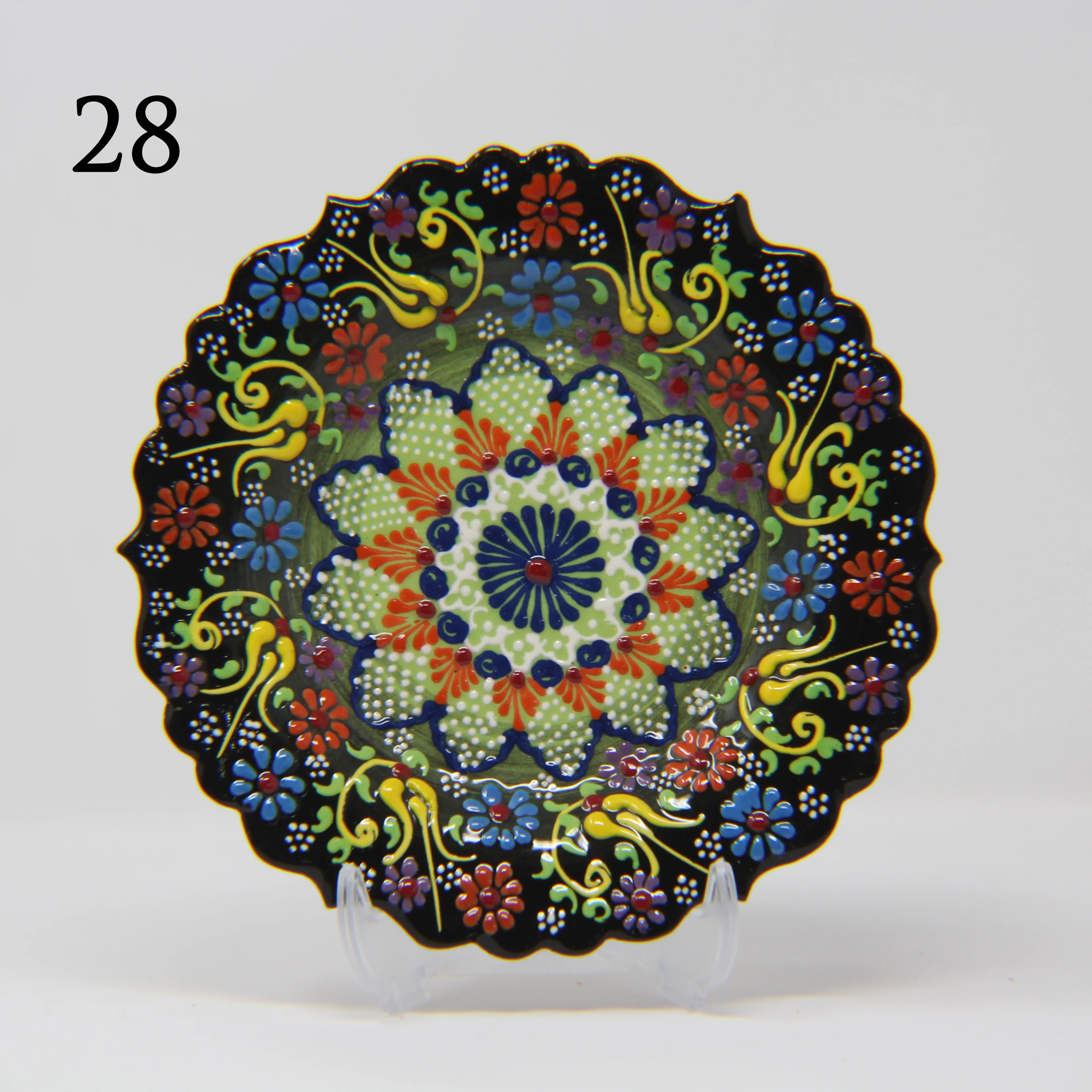 SET OF 3 HAND MADE TURKISH CERAMIC PLATE, 18 cm ( 8''inch ) ID:130