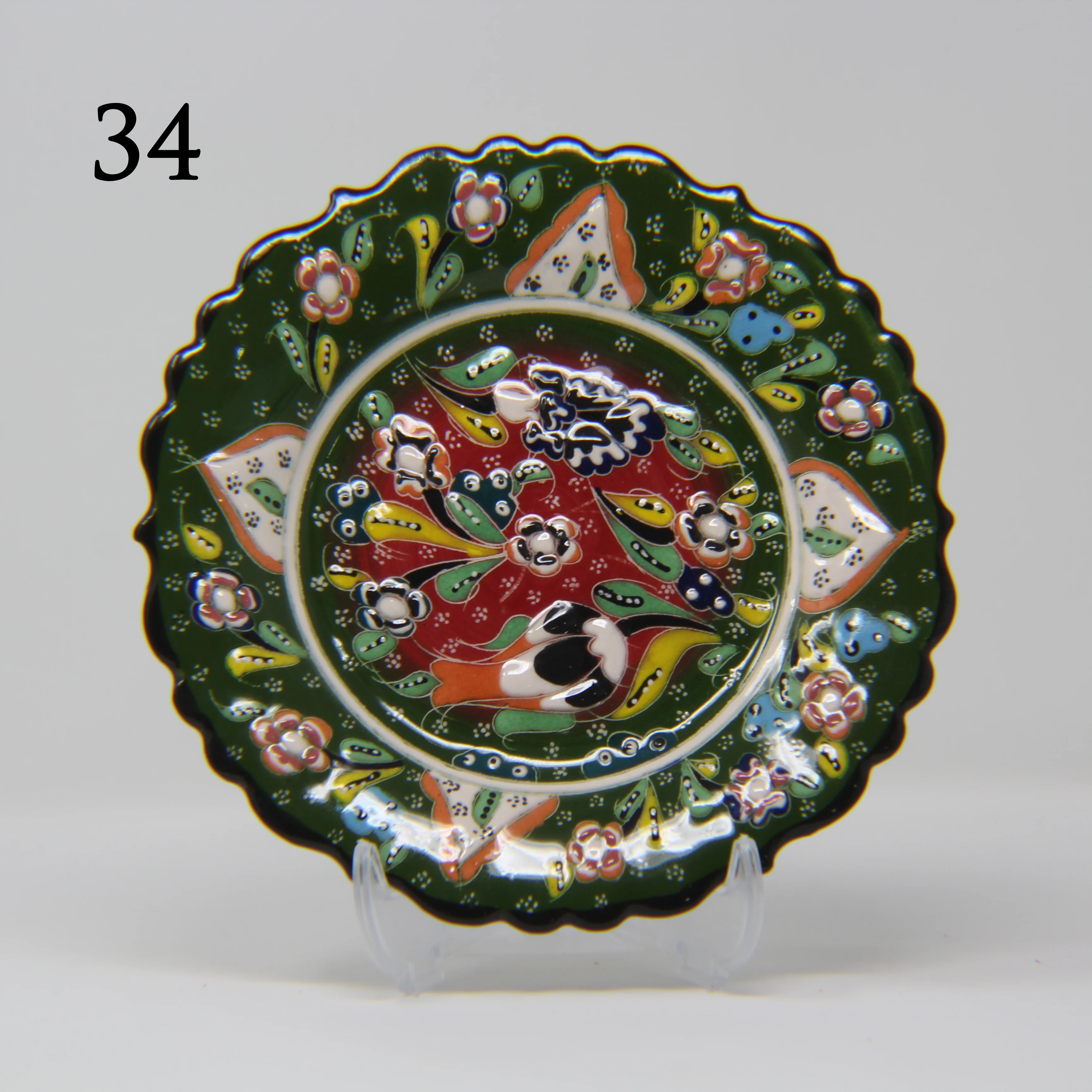 SET OF 3 HAND MADE TURKISH CERAMIC PLATE, 18 cm ( 8''inch ) ID:130