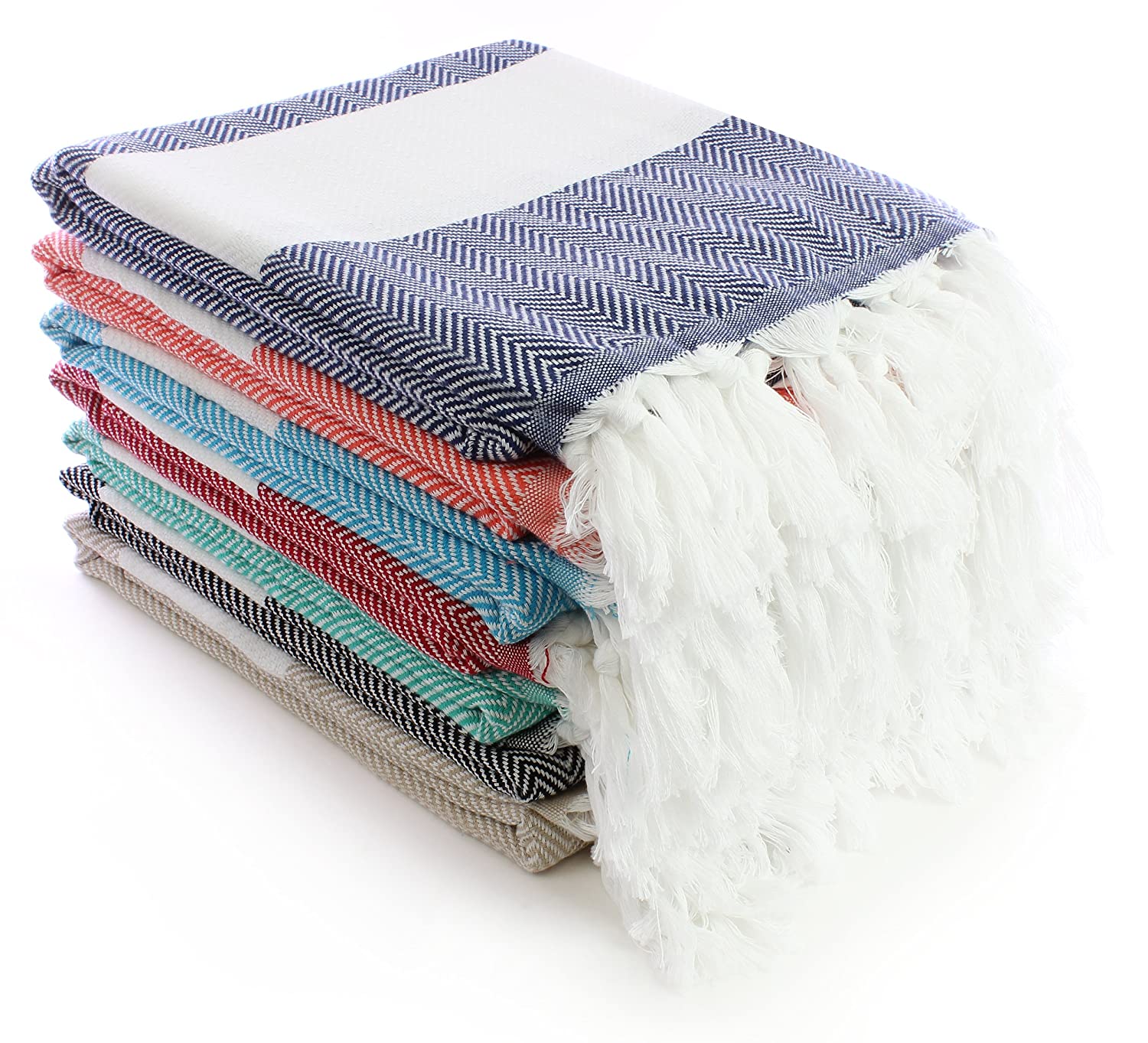 LOOMANGO,  SET OF 4 TURKISH BATH TOWELS, TURKISH PESHTEMALS